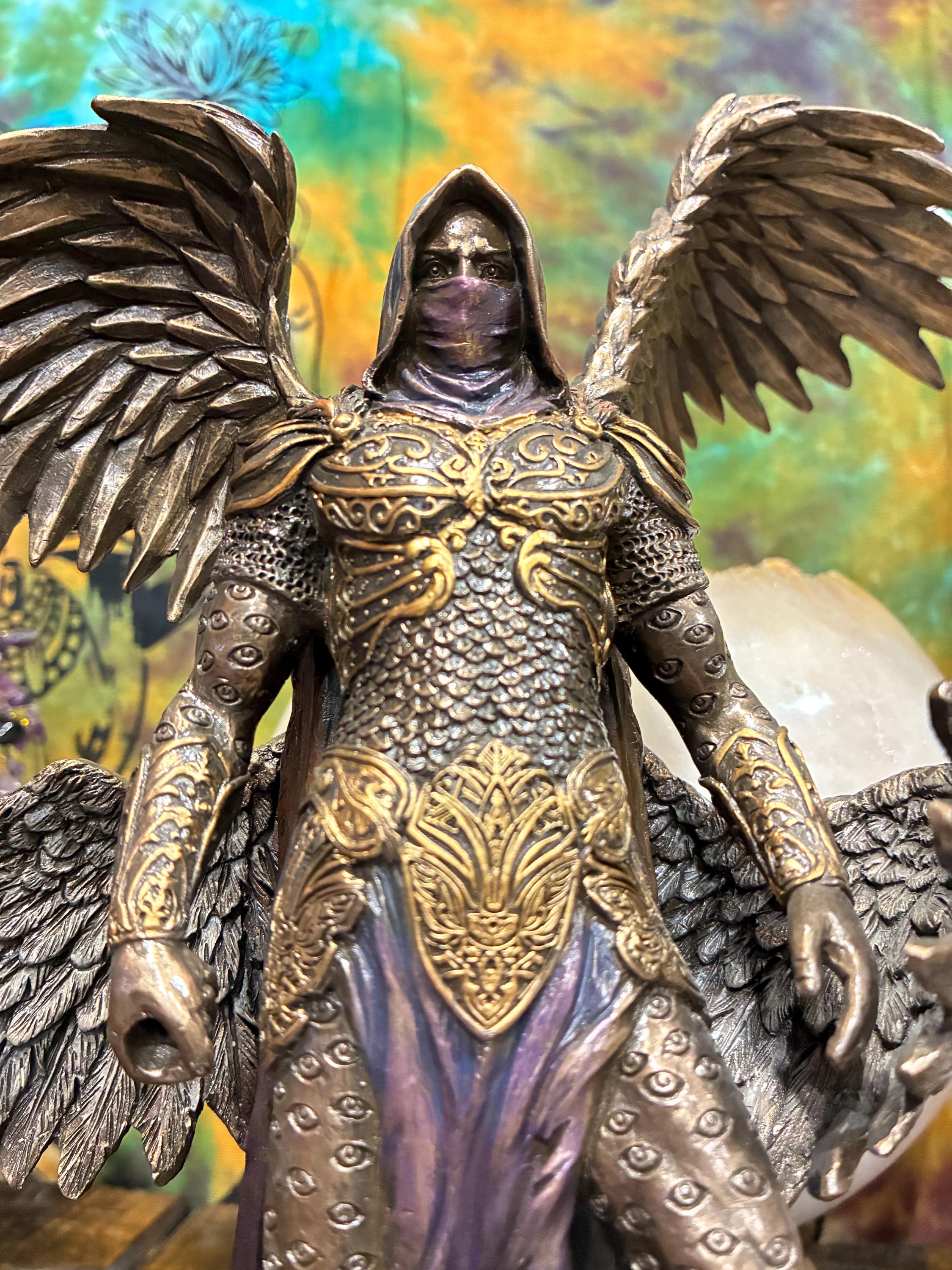 Azrael (Angel of Death) Statue  10 3/4” (Gothic Winged Guardian Decor)