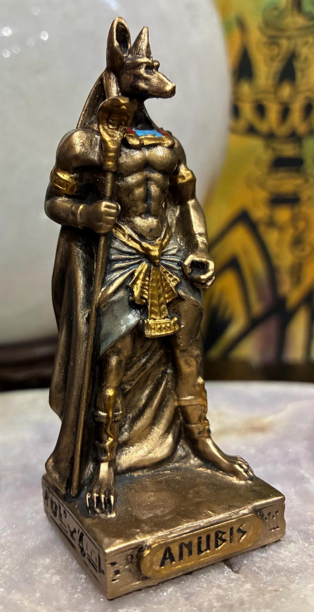 Anubis Statue — 3 1/2” (Mini) | Egyptian Jackal God Figurine | Protection & Ancestor Altar Decor | Spiritual Gift