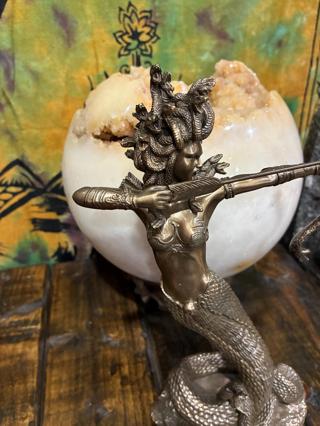 Medusa Statue 9 1/8 Inch | Greek Mythology Decor | Gorgon Figurine w/ Snake Hair | Protection Altar Decor | Athena Medusa Gift