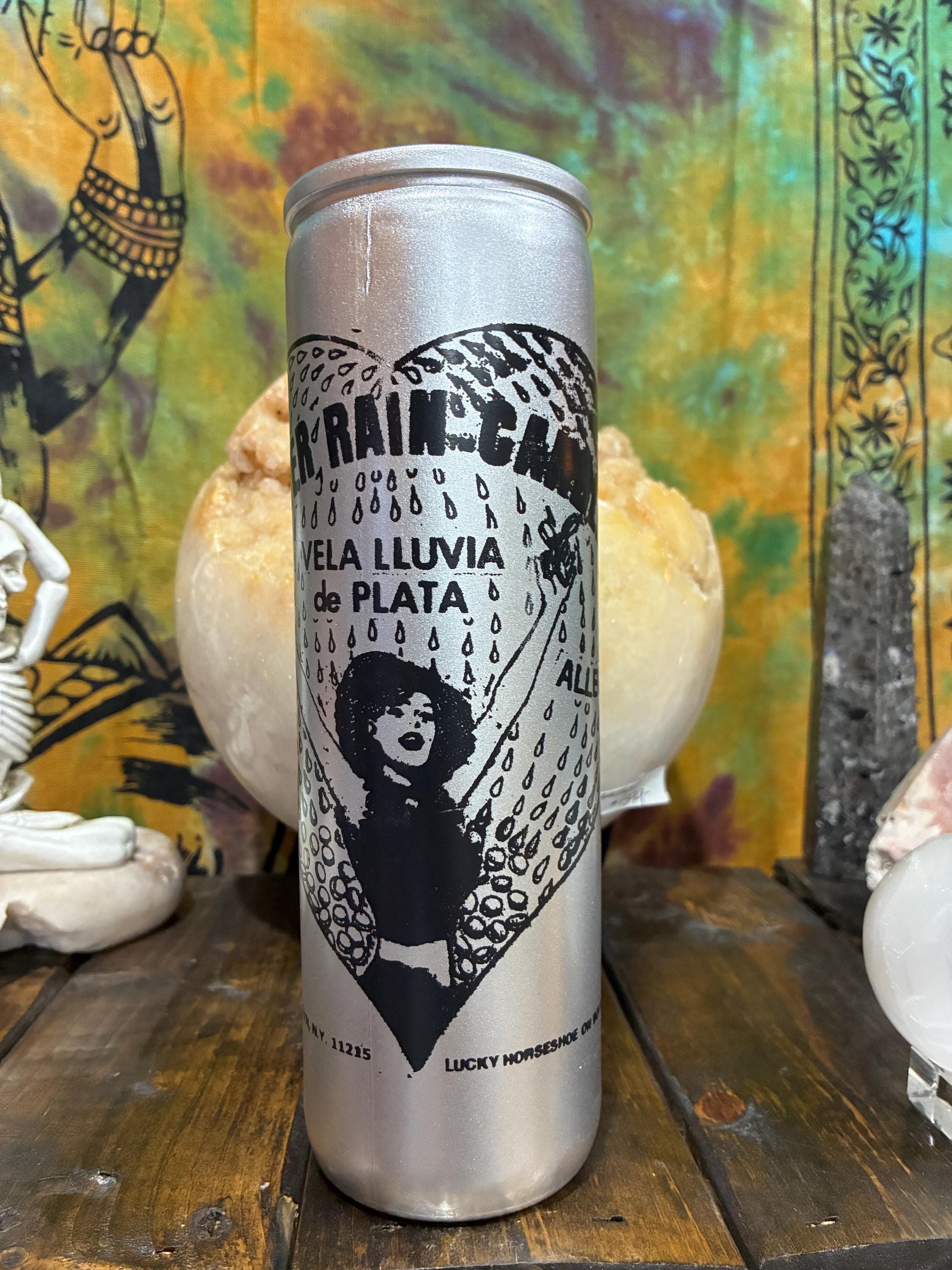Silver Rain Ritual Candle | Money Drawing, Abundance, Prosperity