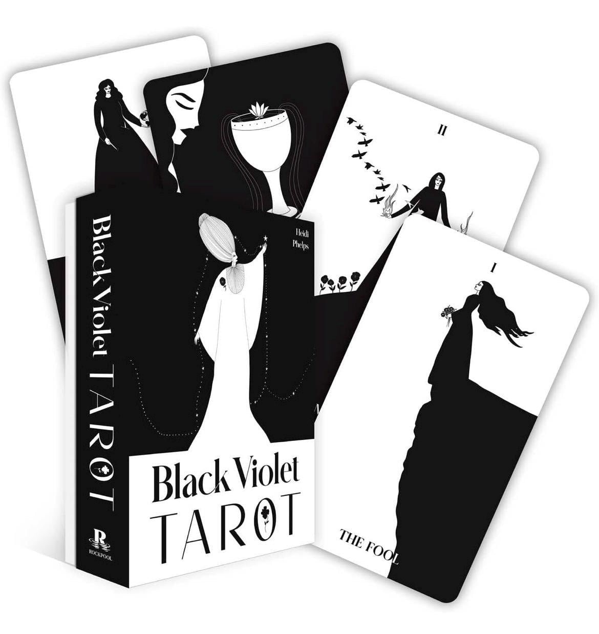 Black violet tarot cards