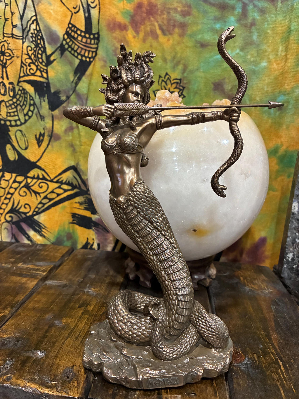 Medusa Statue 9 1/8 Inch | Greek Mythology Decor | Gorgon Figurine w/ Snake Hair | Protection Altar Decor | Athena Medusa Gift