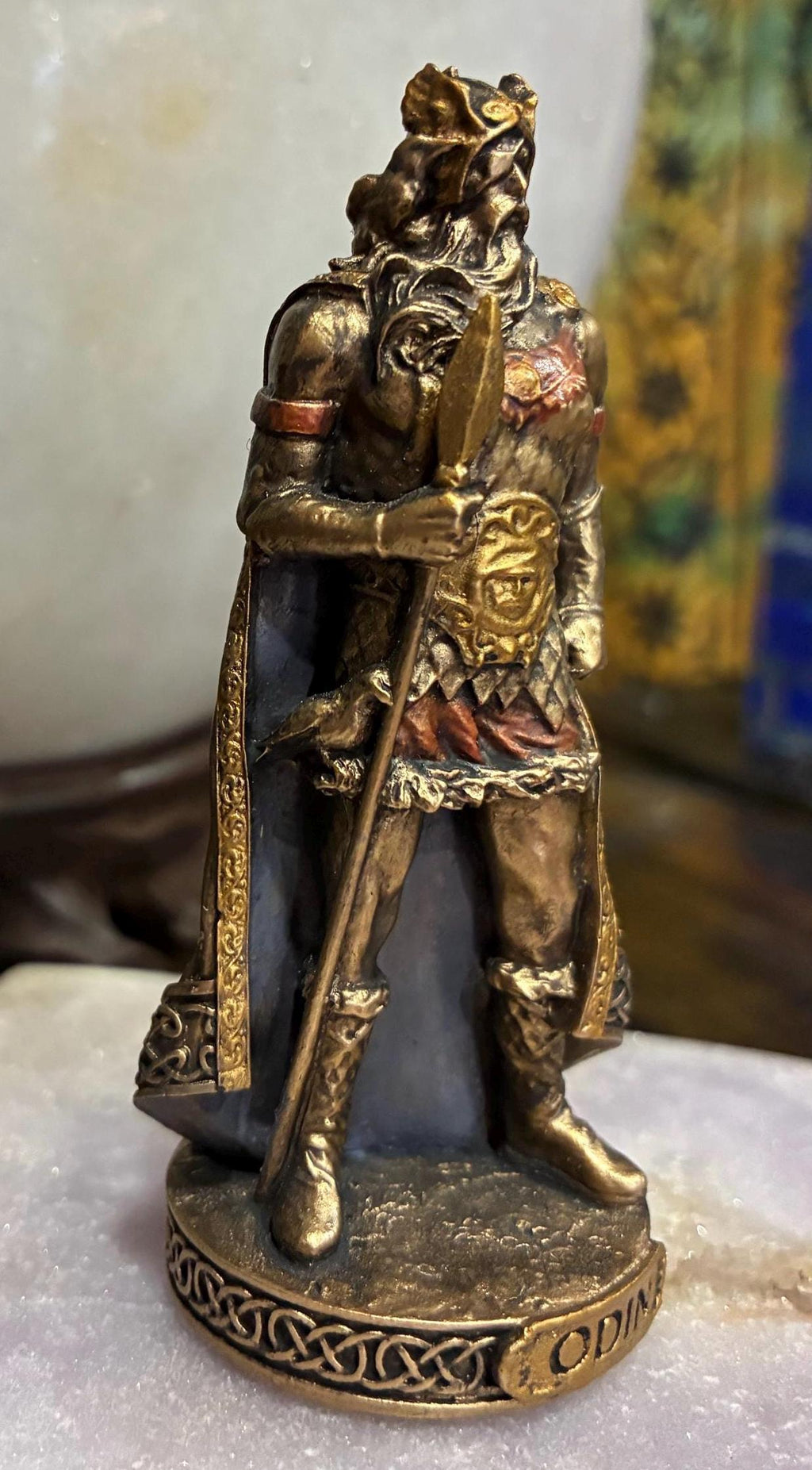 Odin Statue — 3 3/8” | Norse Allfather Figurine | Viking Altar Decor | Wisdom, Protection & Guidance | Spiritual Gift