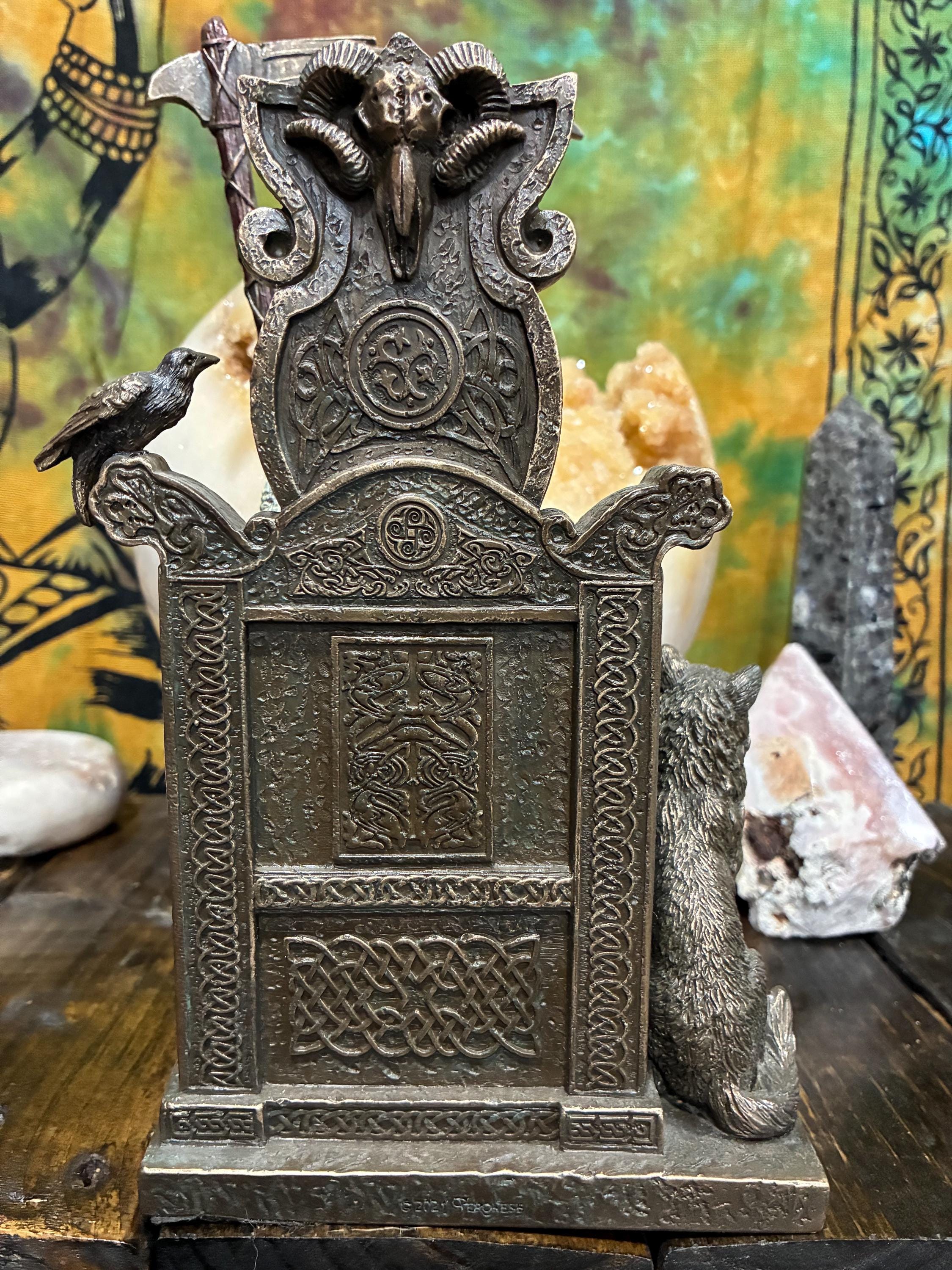 Hel Norse Goddess Statue | Bronze Tone Altar Decor