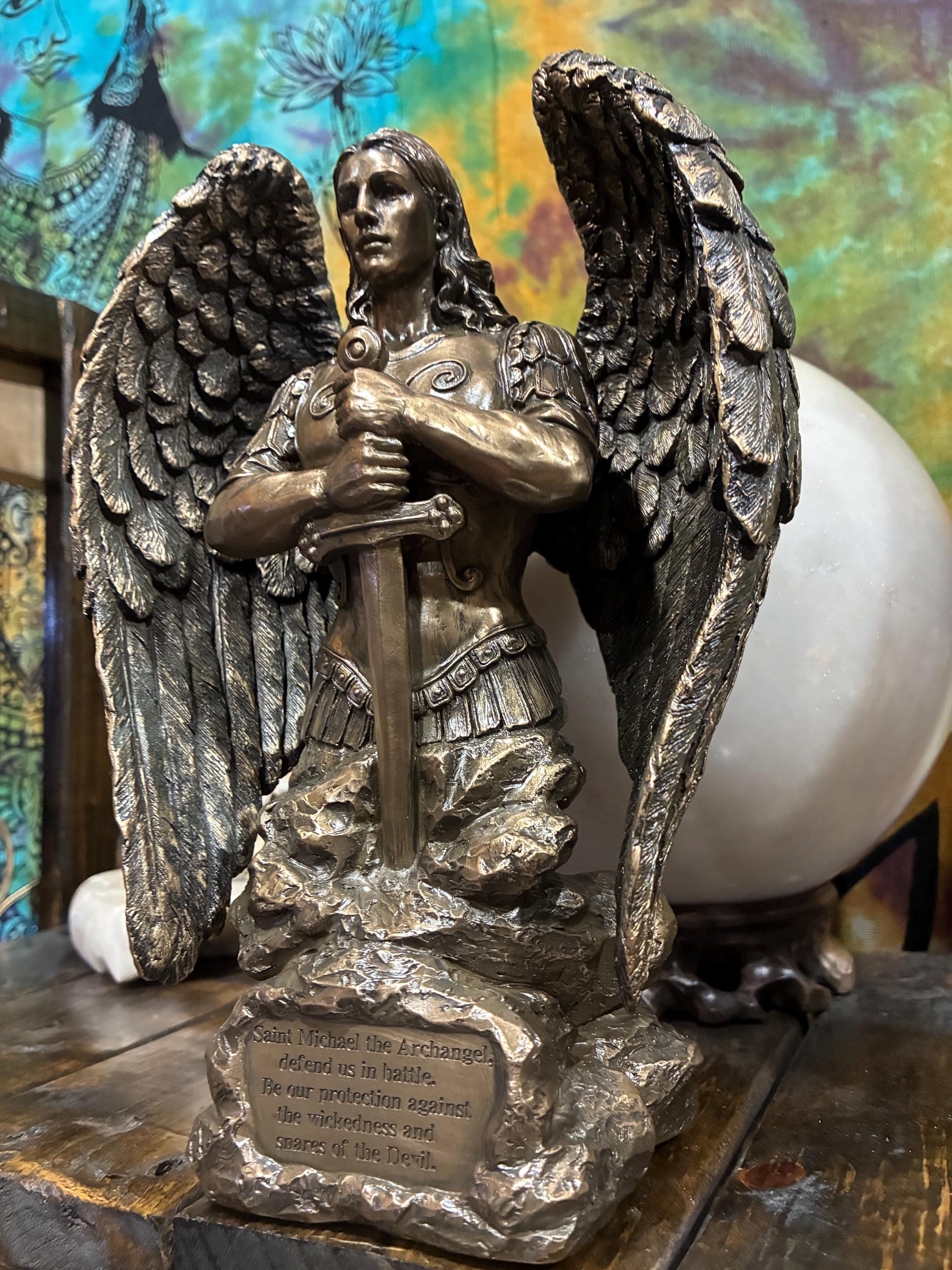 St Michael Archangel Statue | Bronze Finish, Protection Prayer