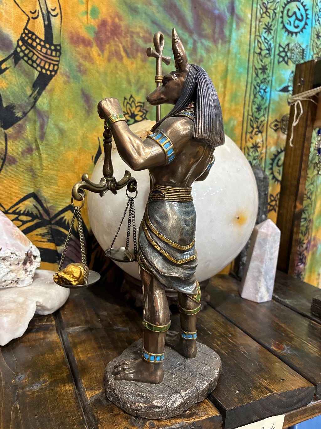 Anubis Statue – Bronze Finish Gothic Altar Decor, Egyptian Mythology Jackal God