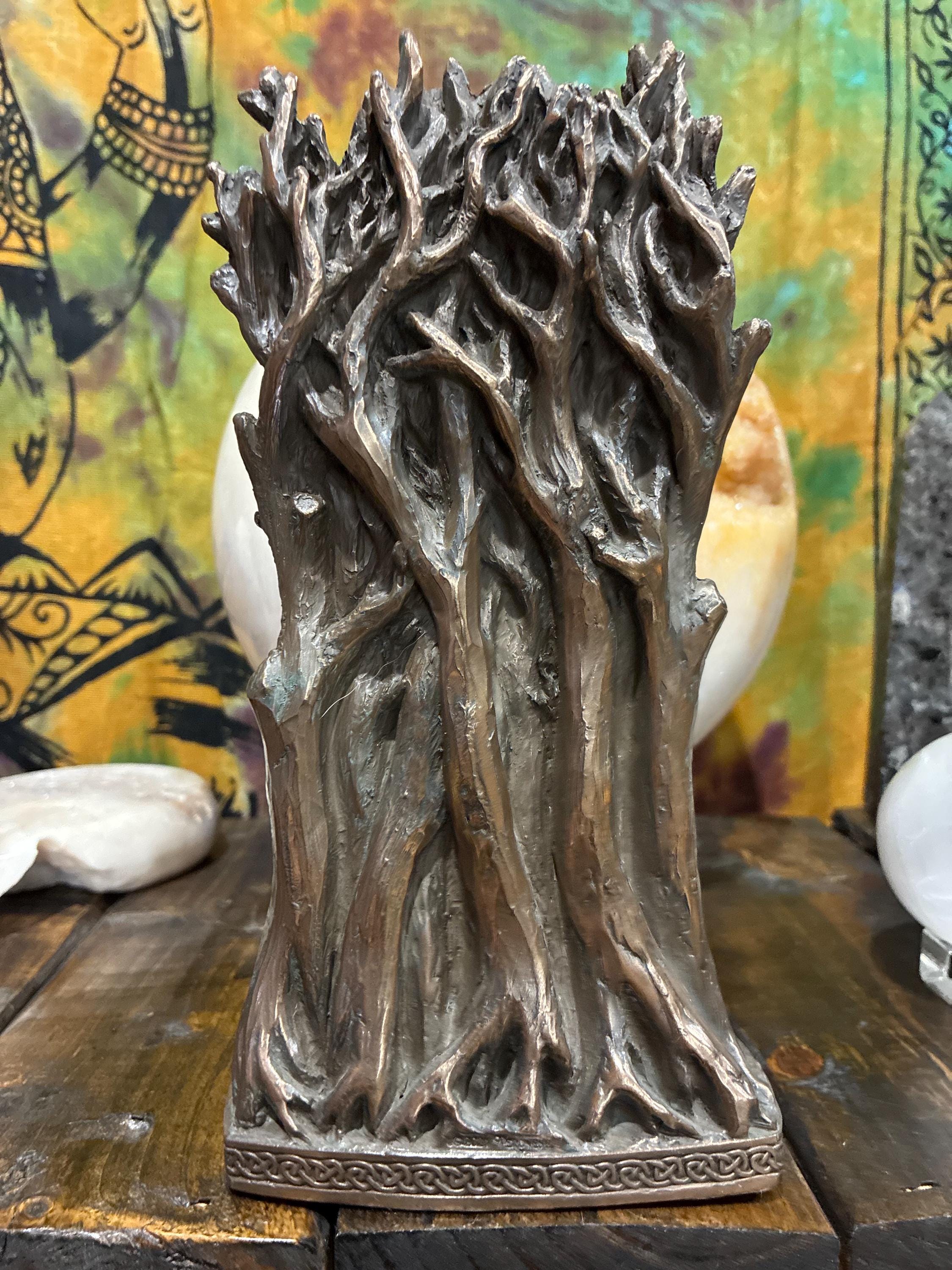 Hecate Statue with Hounds – Bronze-Tone Pagan Altar Decor