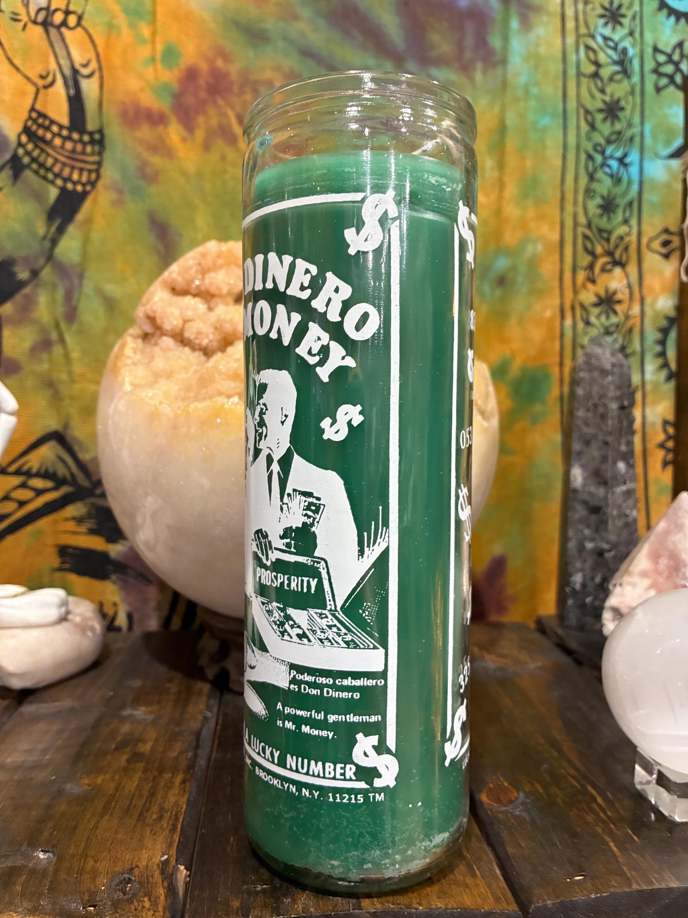 Mr. Money Novena Candle - Don Dinero Prosperity Candle - Bayberry Scented - Attract Wealth & Financial Abundance