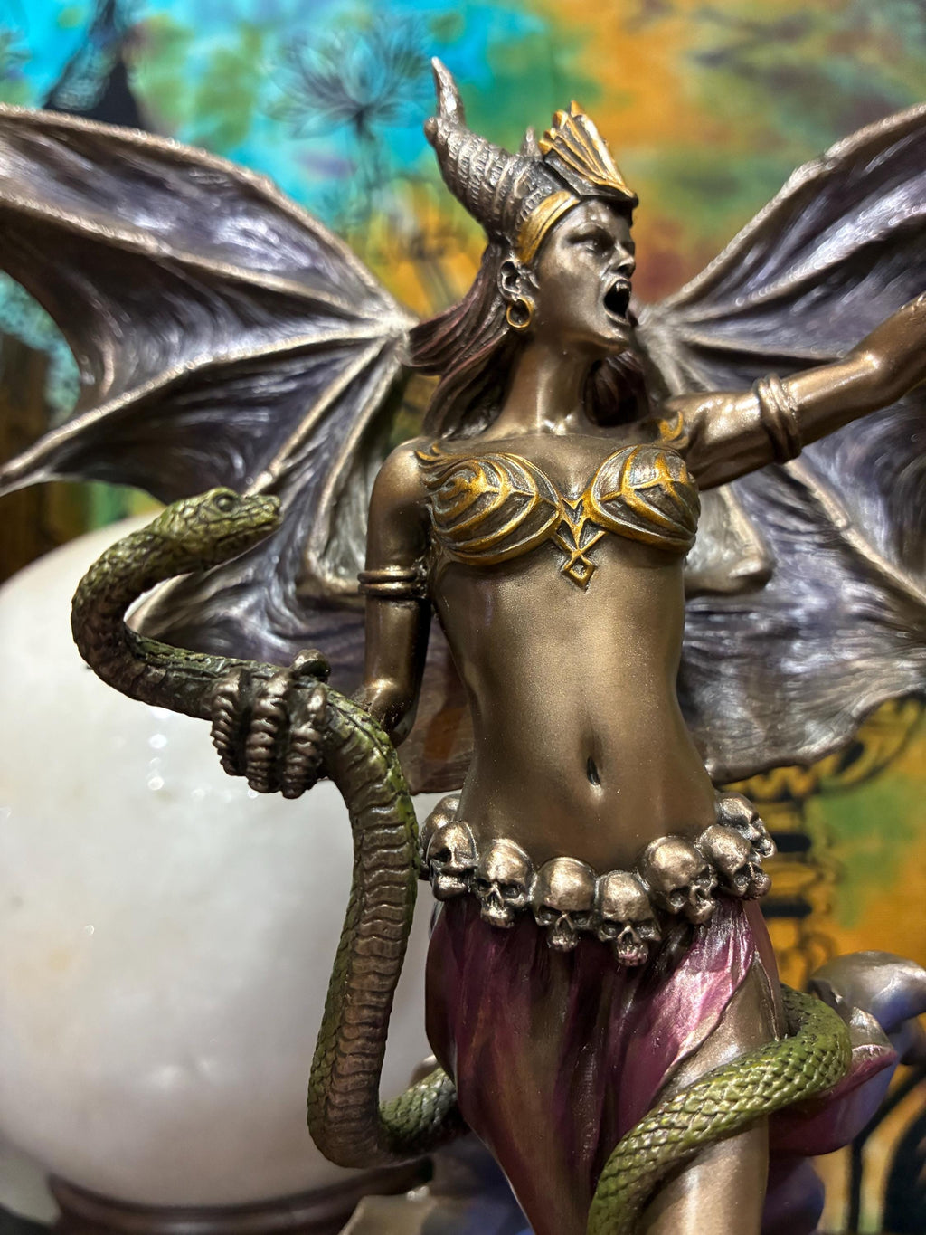 Lilith Statue Veronese Design | Cold Cast Resin Dark Goddess Figurine | Gothic Altar Decor