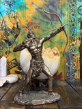 Ochosi Statue | Bronze Finish Orisha Hunter Archer Altar Decor