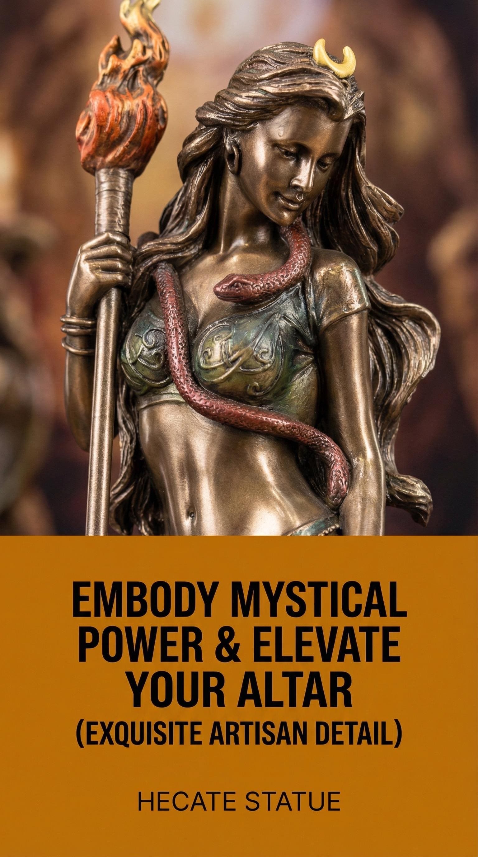 Hecate Statue - Bronze Finish Greek Goddess Altar Decor