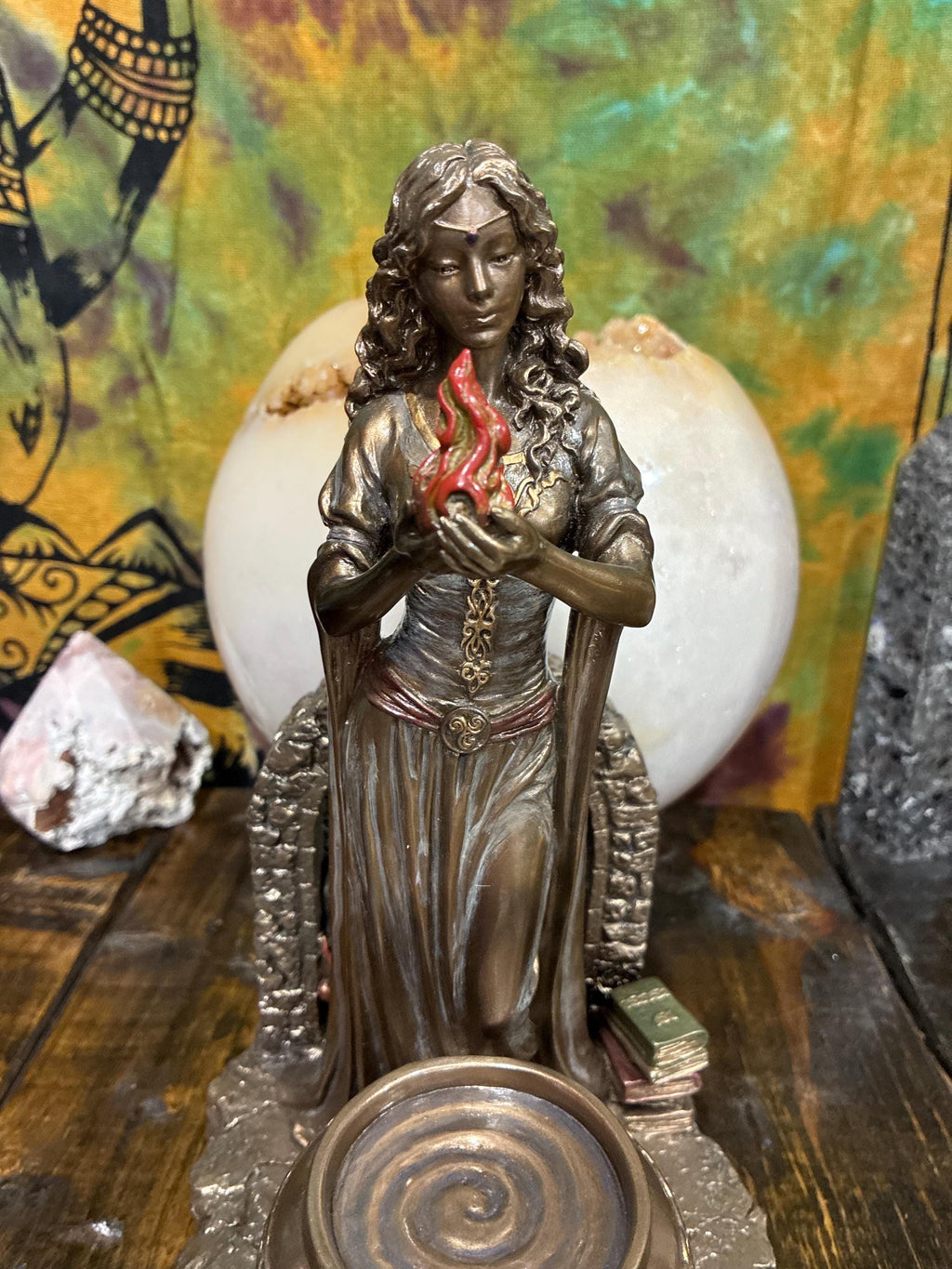 Brigid Statue 9 3/4" | Celtic Goddess Fire, Inspiration, Cauldron Altar Decor