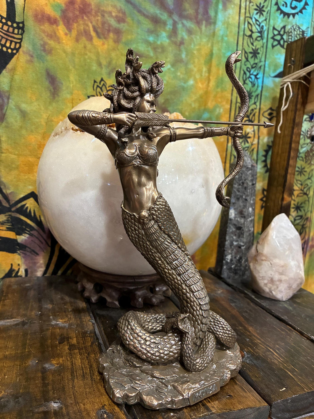 Medusa Statue 9 1/8 Inch | Greek Mythology Decor | Gorgon Figurine w/ Snake Hair | Protection Altar Decor | Athena Medusa Gift