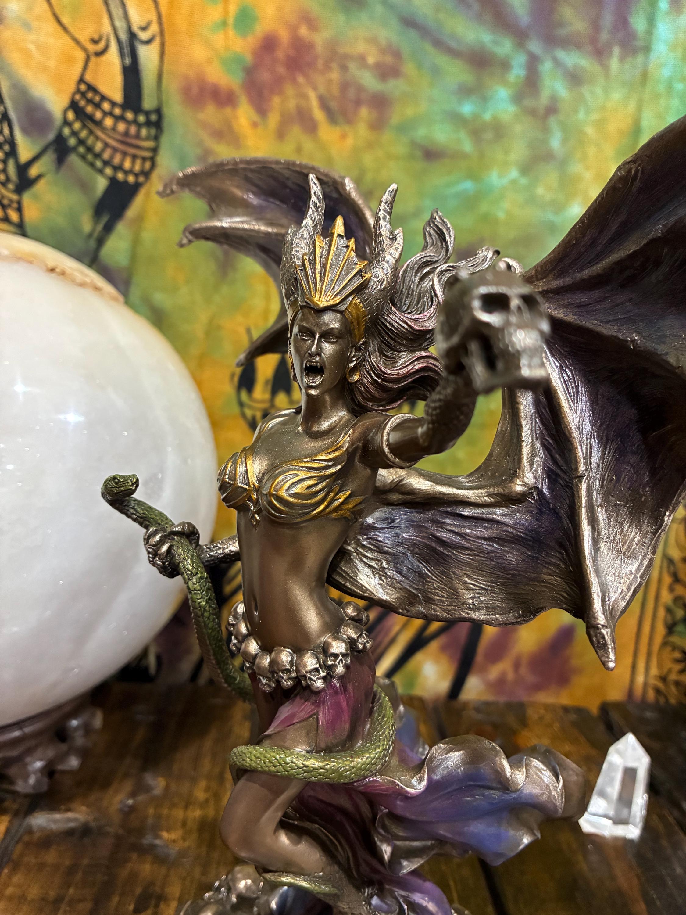 Lilith Statue Veronese Design | Cold Cast Resin Dark Goddess Figurine | Gothic Altar Decor