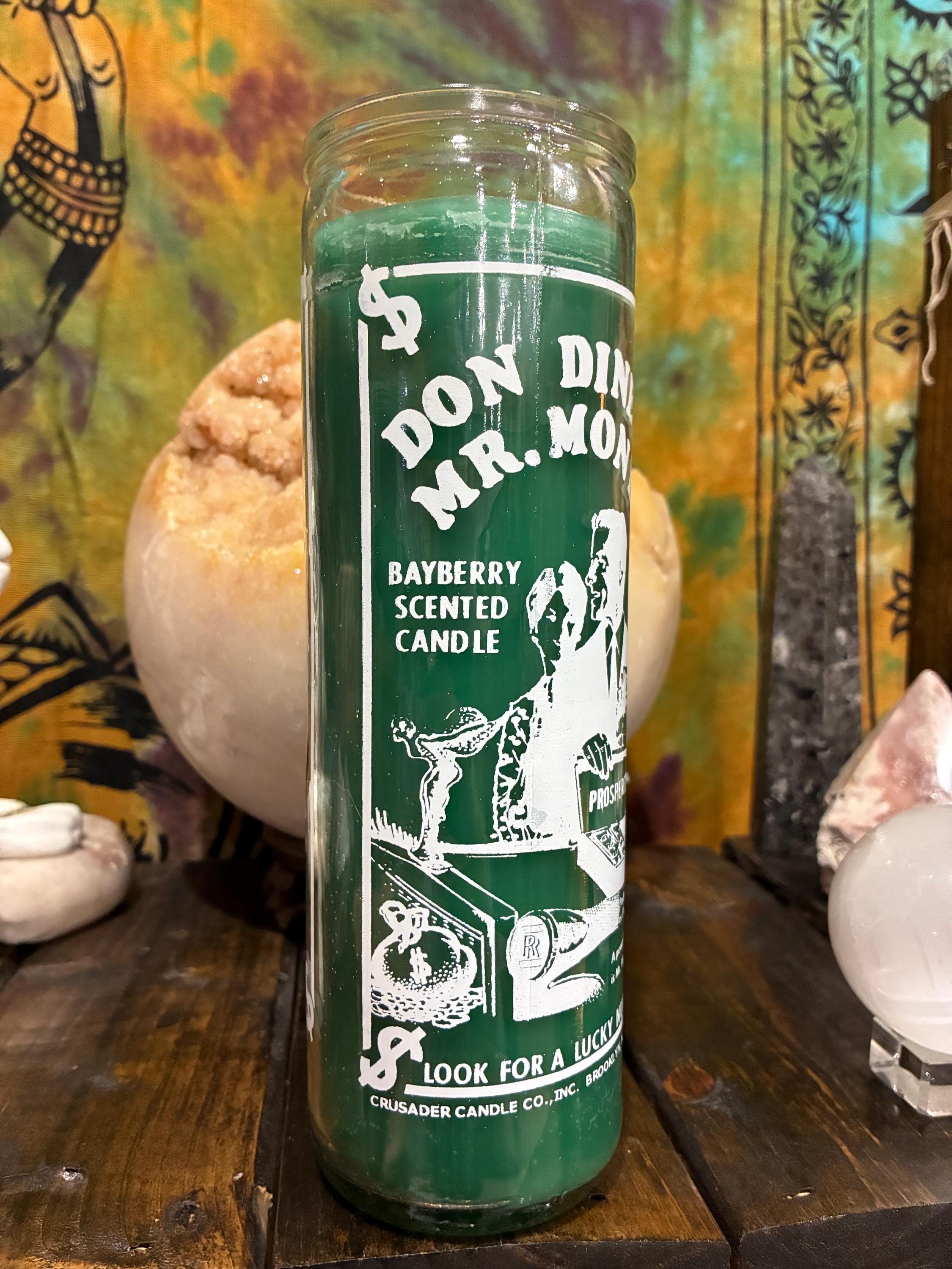 Mr. Money Novena Candle - Don Dinero Prosperity Candle - Bayberry Scented - Attract Wealth & Financial Abundance