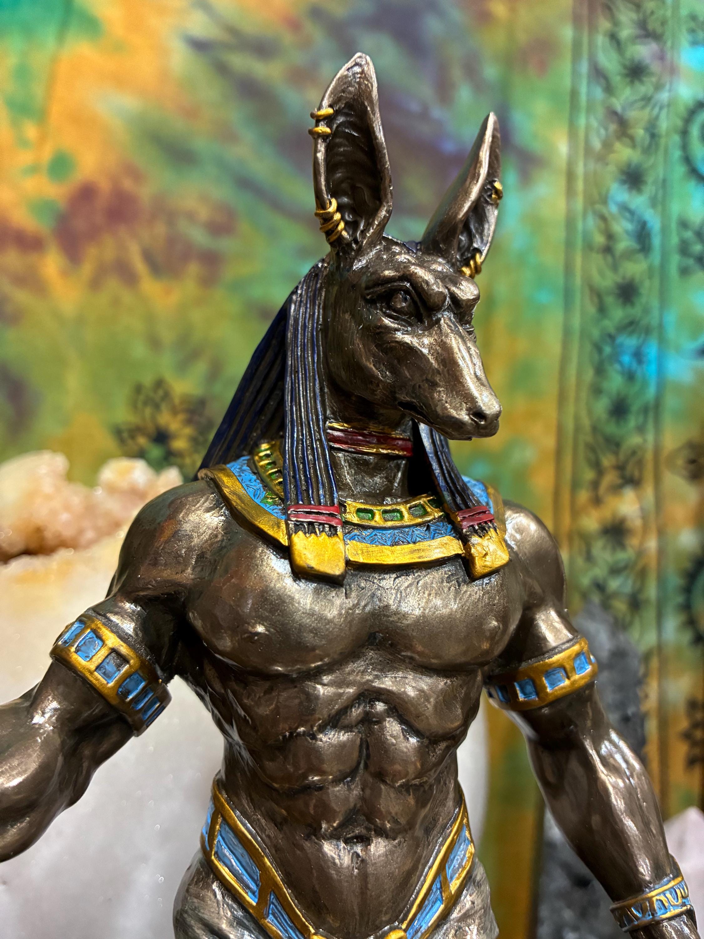 Anubis Statue Bronze Cast Resin | Egyptian God Altar Decor, Protection & Transition