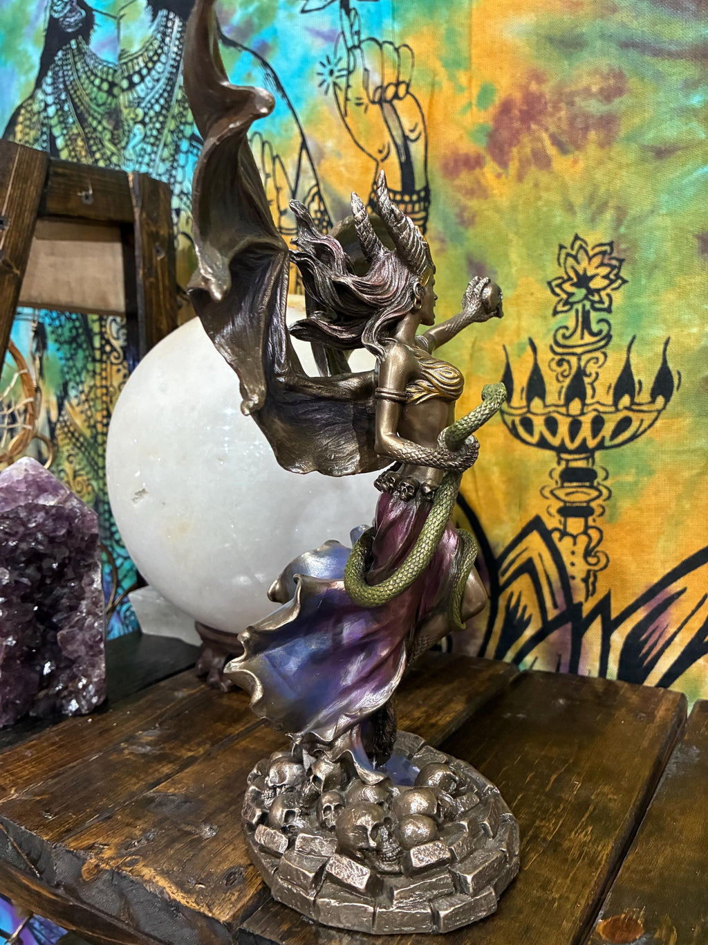 Lilith Statue Veronese Design | Cold Cast Resin Dark Goddess Figurine | Gothic Altar Decor