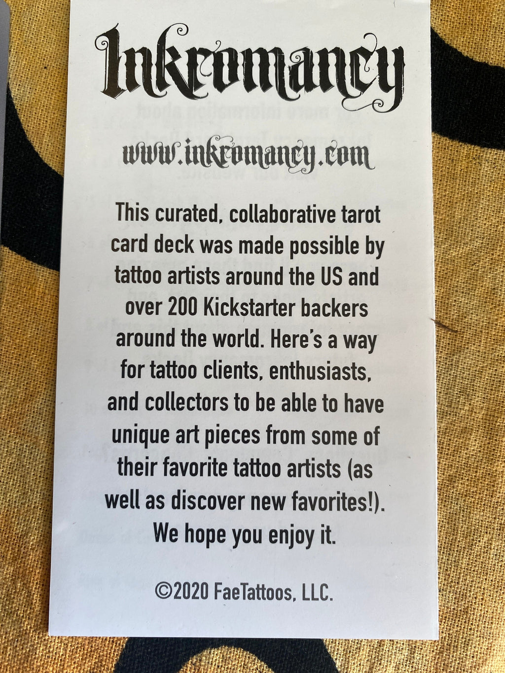 Inkromancy Tarot Deck | Tattoo Artist Collaborative | Modern Flash Art (Collector Item)