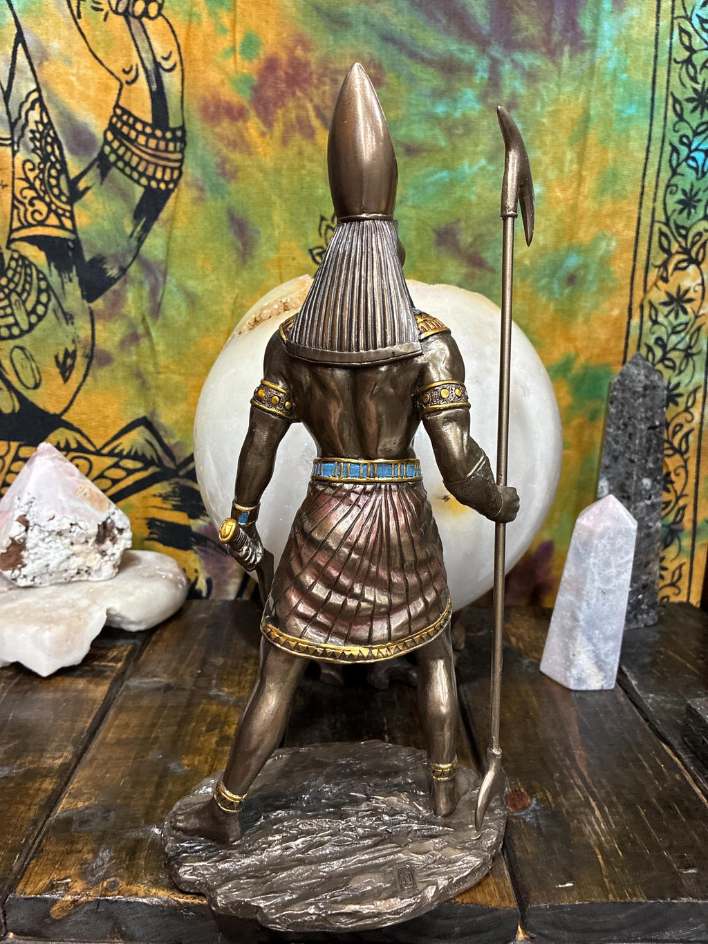 Horus Statue | 10.5" Egyptian Falcon God, Bronze Finish Altar Decor