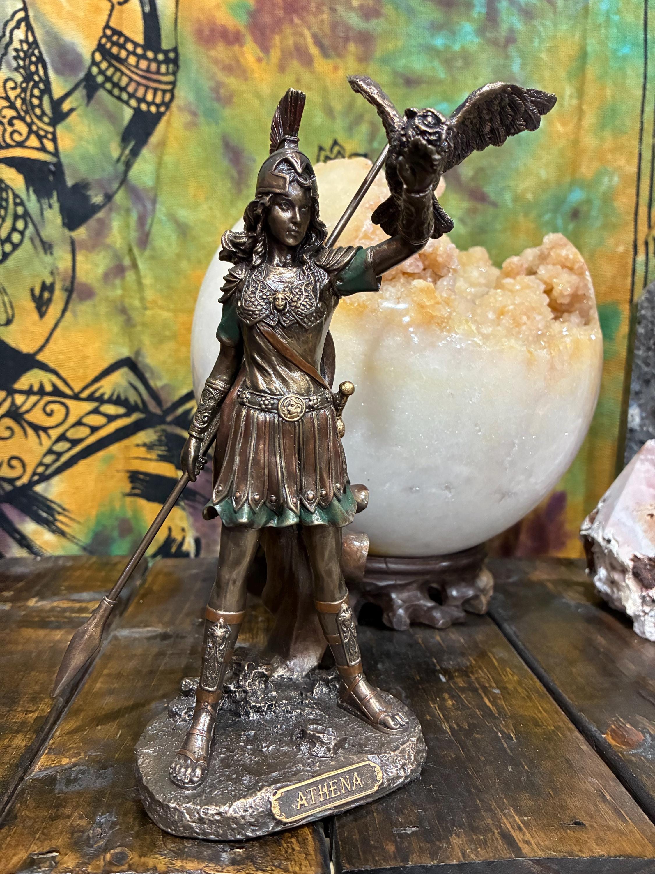 Athena Statue | Bronze Finish Greek Goddess Altar Decor