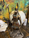 Horus Statue | 10.5" Egyptian Falcon God, Bronze Finish Altar Decor