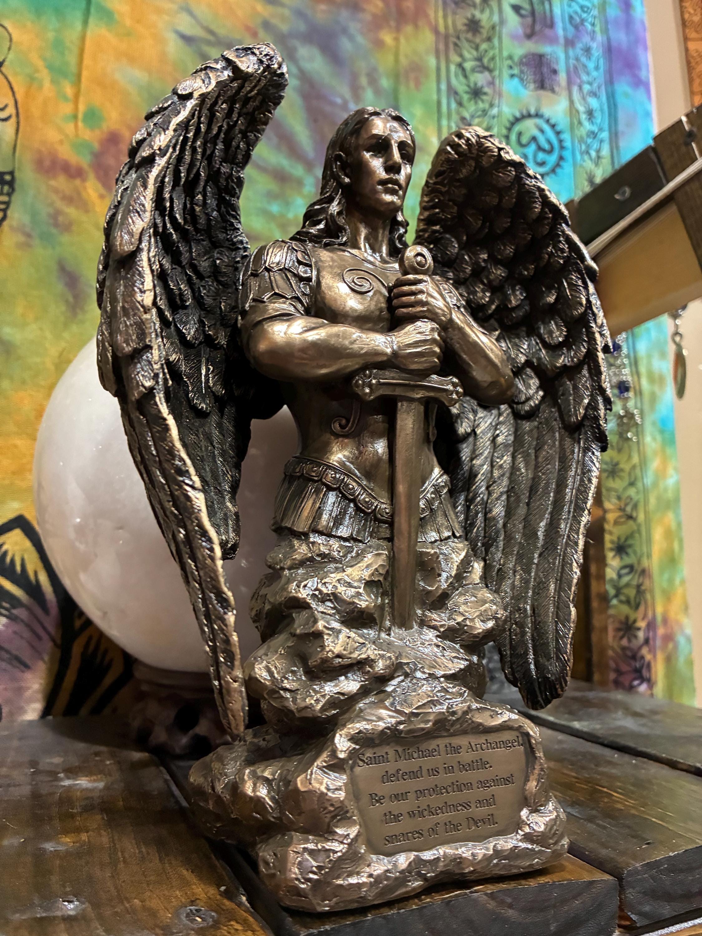 St Michael Archangel Statue | Bronze Finish, Protection Prayer