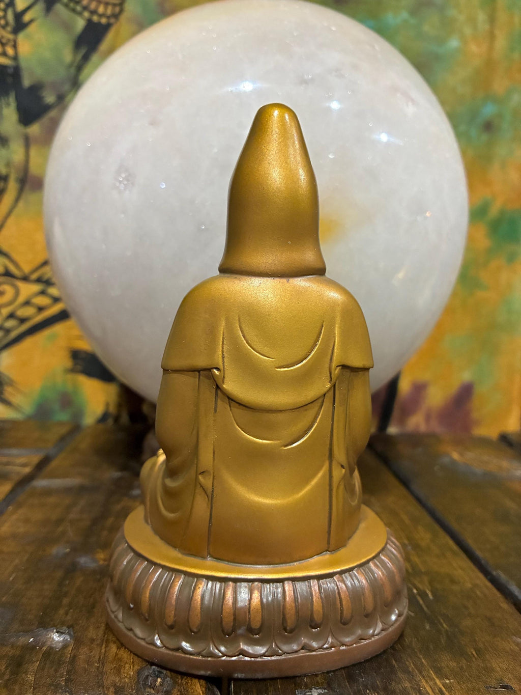 Golden Quan Yin Statue – Goddess of Mercy, Compassion, Peace Altar Decor