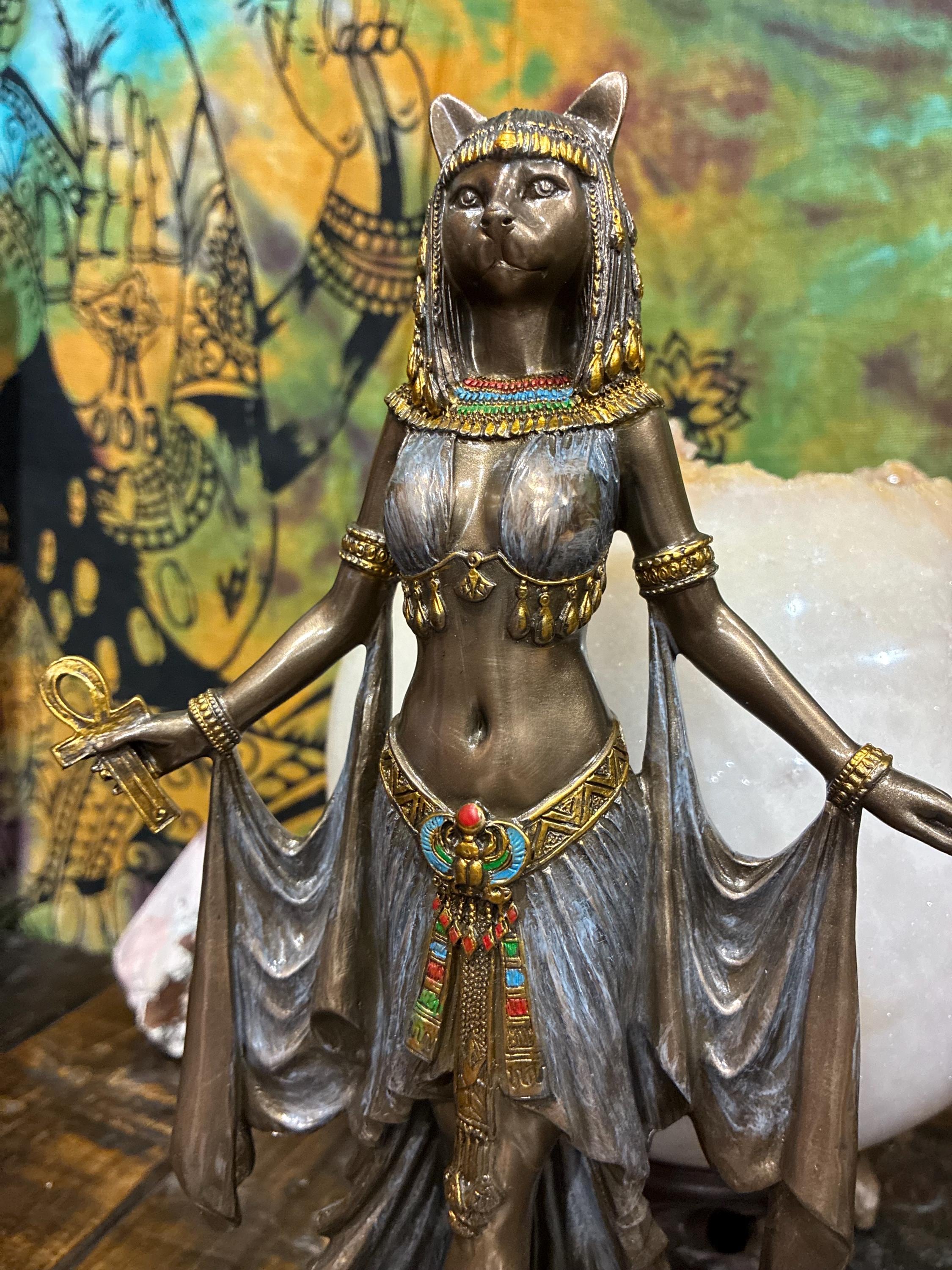 Bastet Statue – Egyptian Goddess Altar Decor-bronze cast resin-Gothic decor