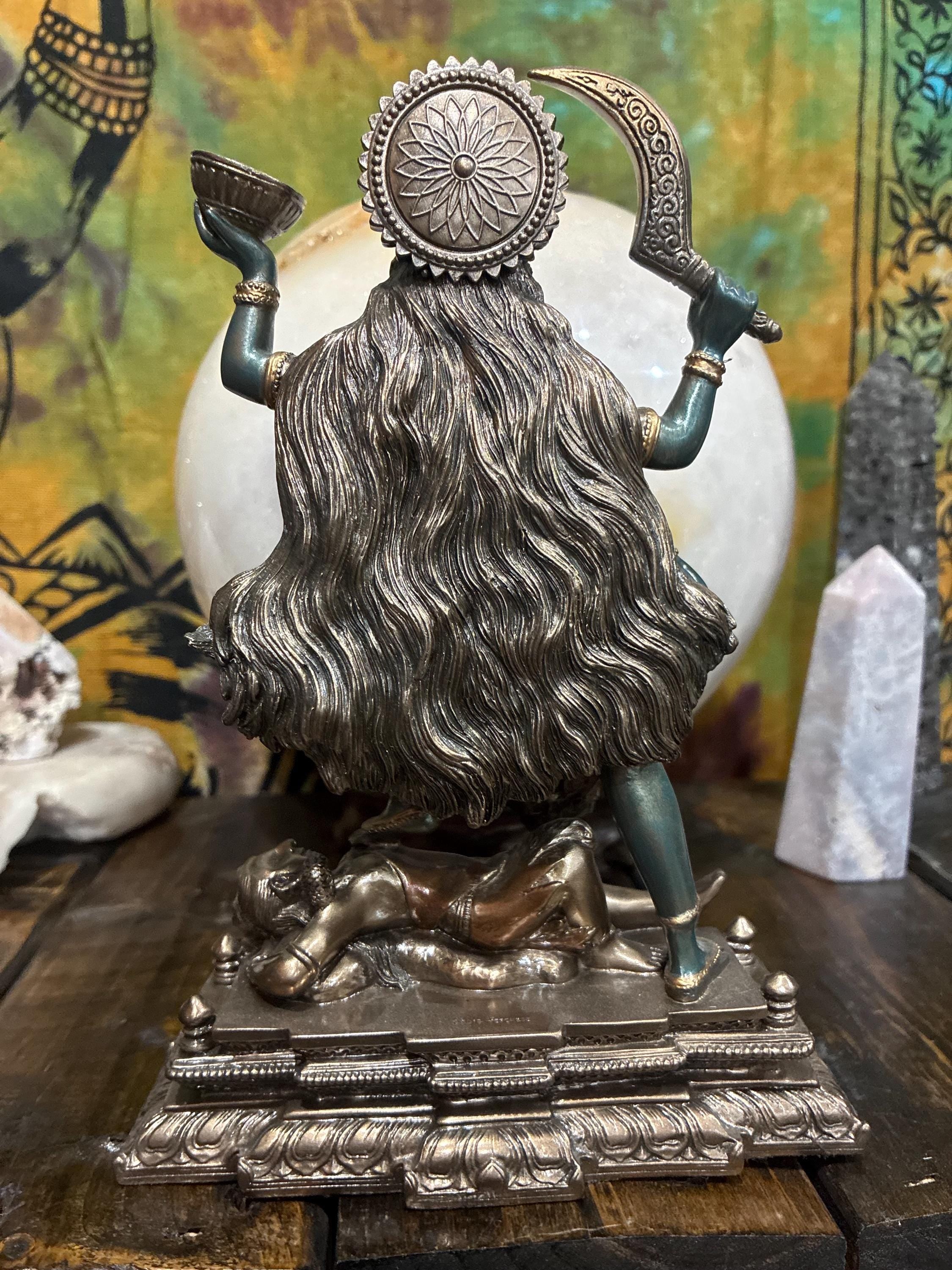 Kali Statue | 7 7/8" Bronze Cast Resin Hindu Goddess Altar Decor