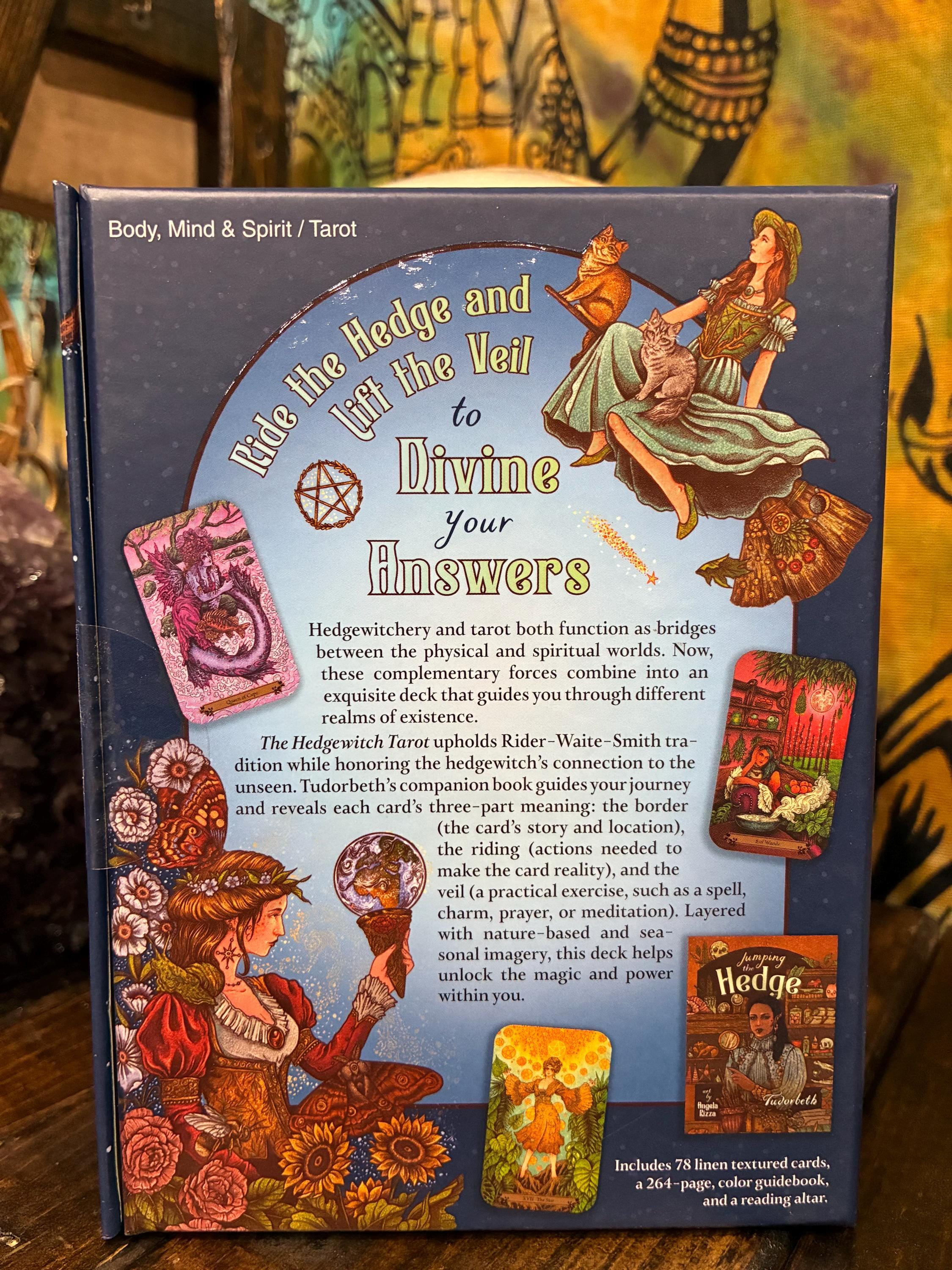 Hedgewitch Tarot Deck | Tudorbeth, Angela Rizza | Linen Cards, Color Guidebook (RWS Based)