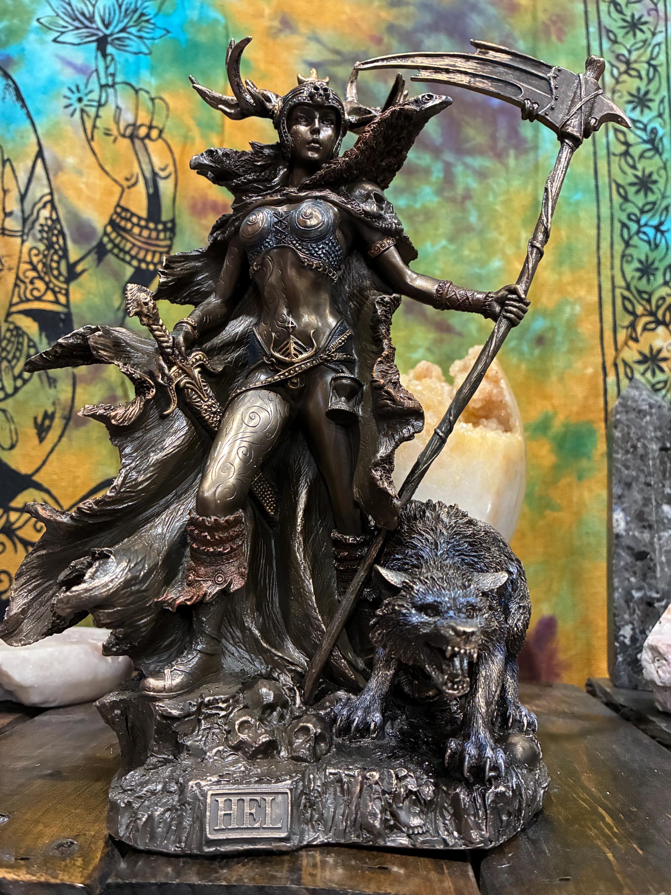 Hel Norse Goddess Statue – Bronze Finish, Pagan Altar Decor