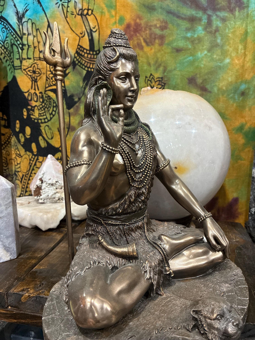 Shiva Statue | 10 1/8" Bronze Cast Resin, Hindu Altar Decor