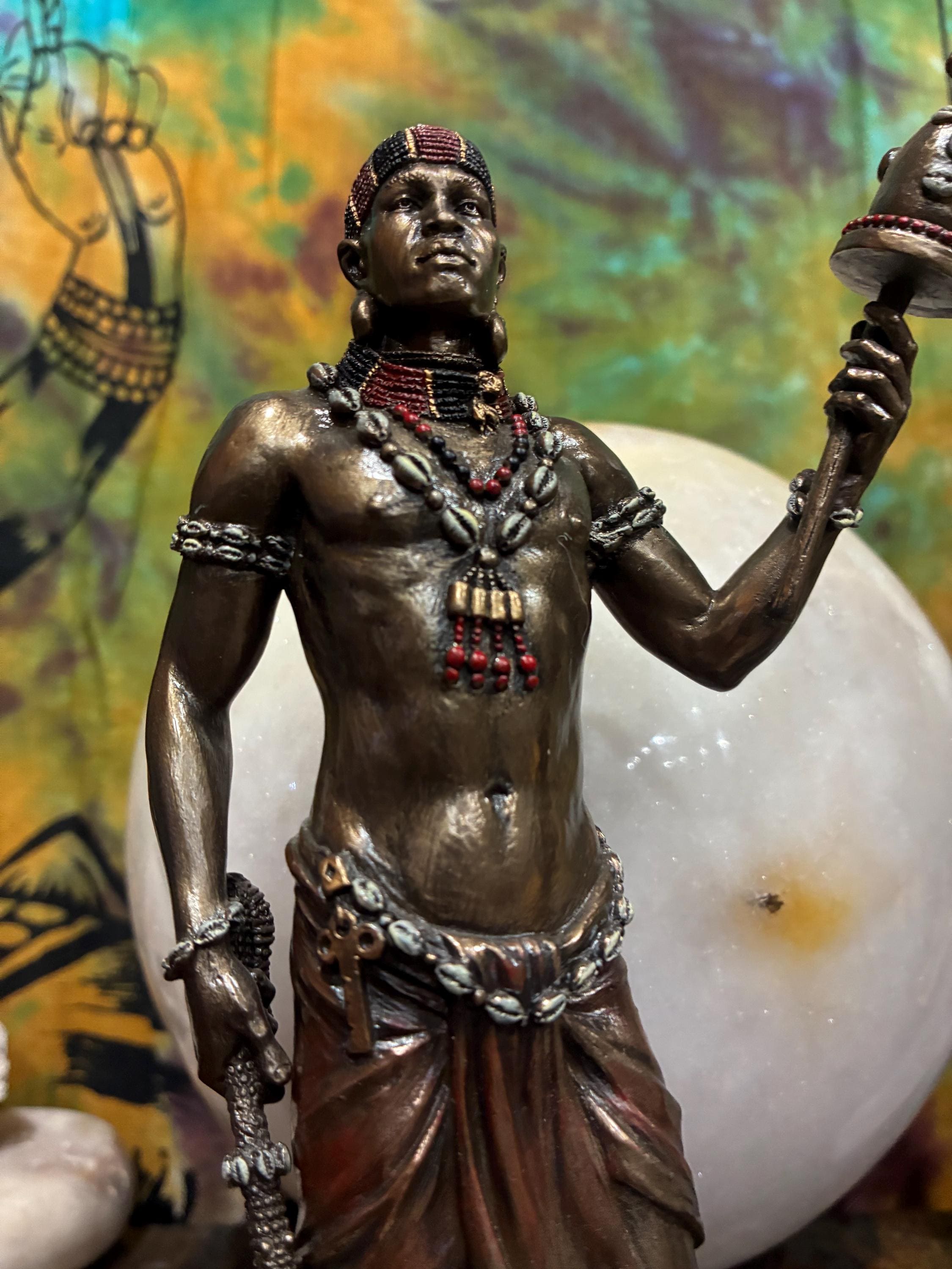 Elegua Statue | Bronze Cast Resin Orisha, Crossroads Guardian