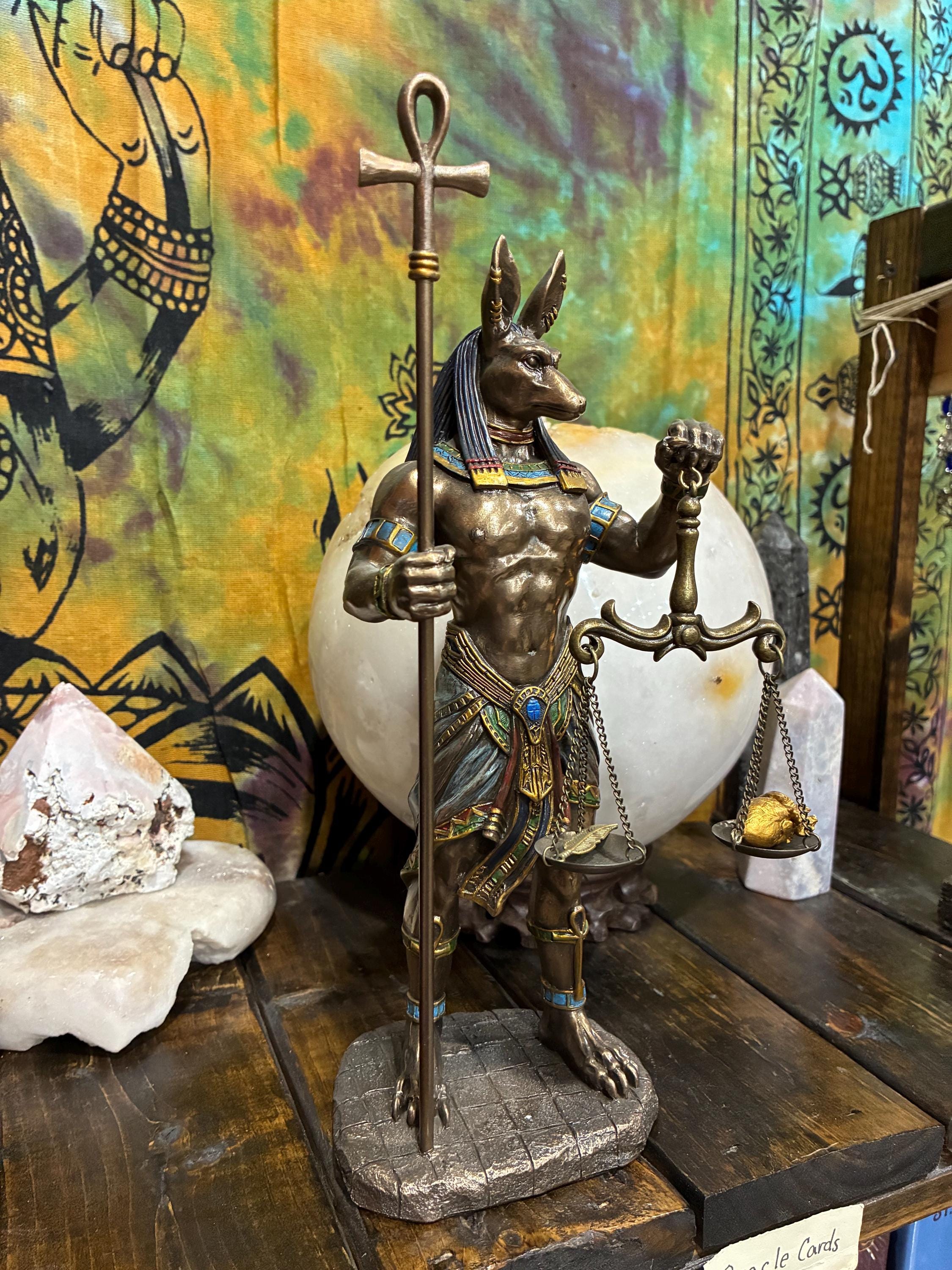 Anubis Statue – Bronze Finish Gothic Altar Decor, Egyptian Mythology Jackal God