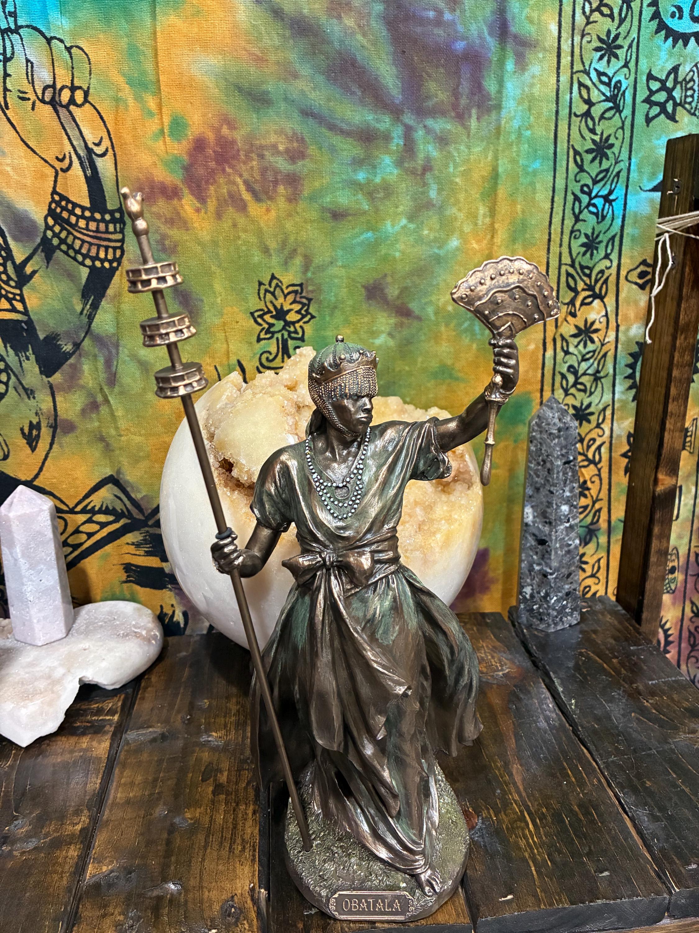 Obatala Orisha Statue – Peace, Wisdom & Purity | Yoruba Altar Decor | Santería/Lukumí, Ifá, Spiritual Gift