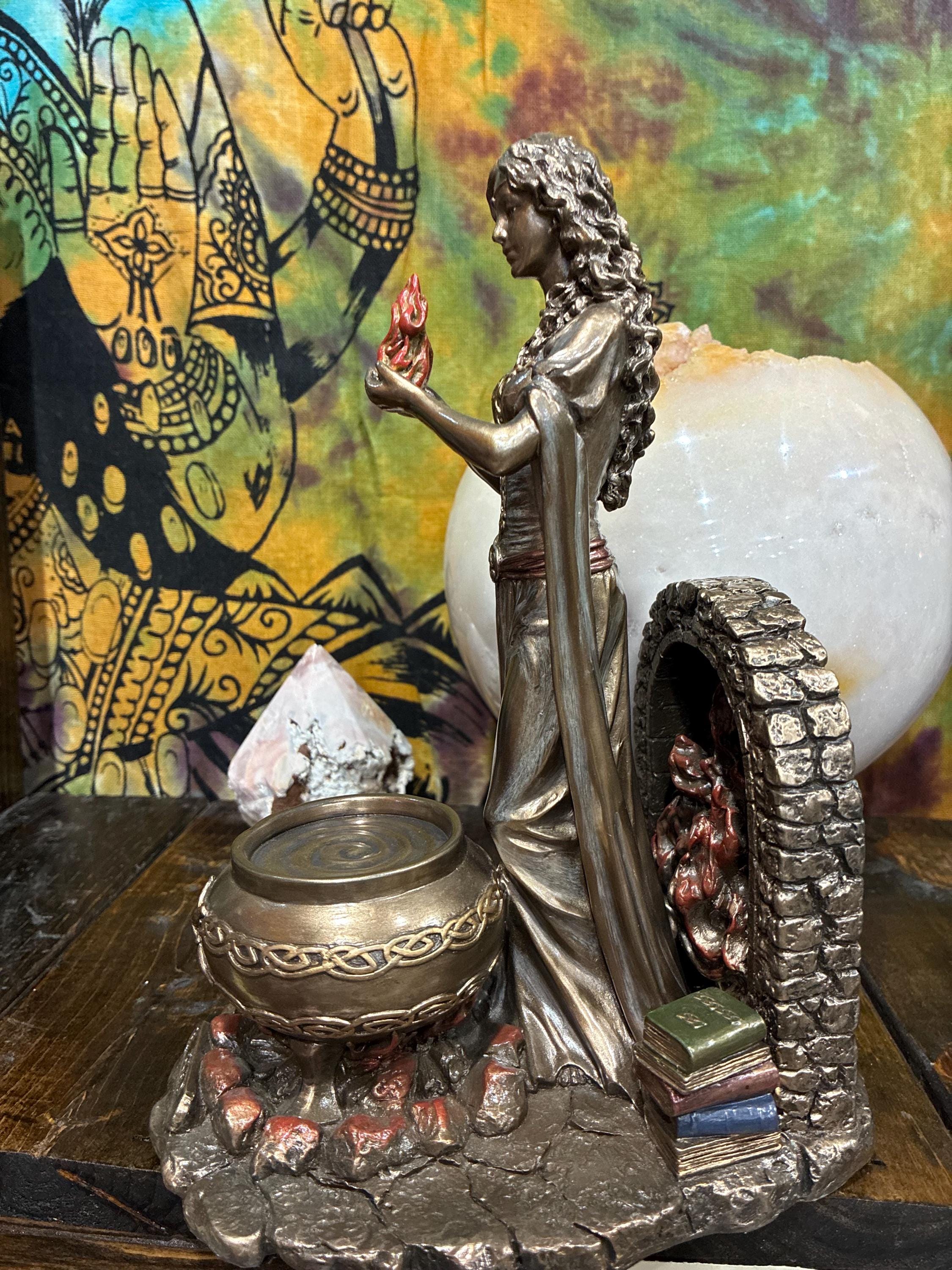 Brigid Statue 9 3/4" | Celtic Goddess Fire, Inspiration, Cauldron Altar Decor