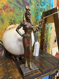 Hathor Statue 11.5 Cold Cast Resin Egyptian Goddess Altar Decor