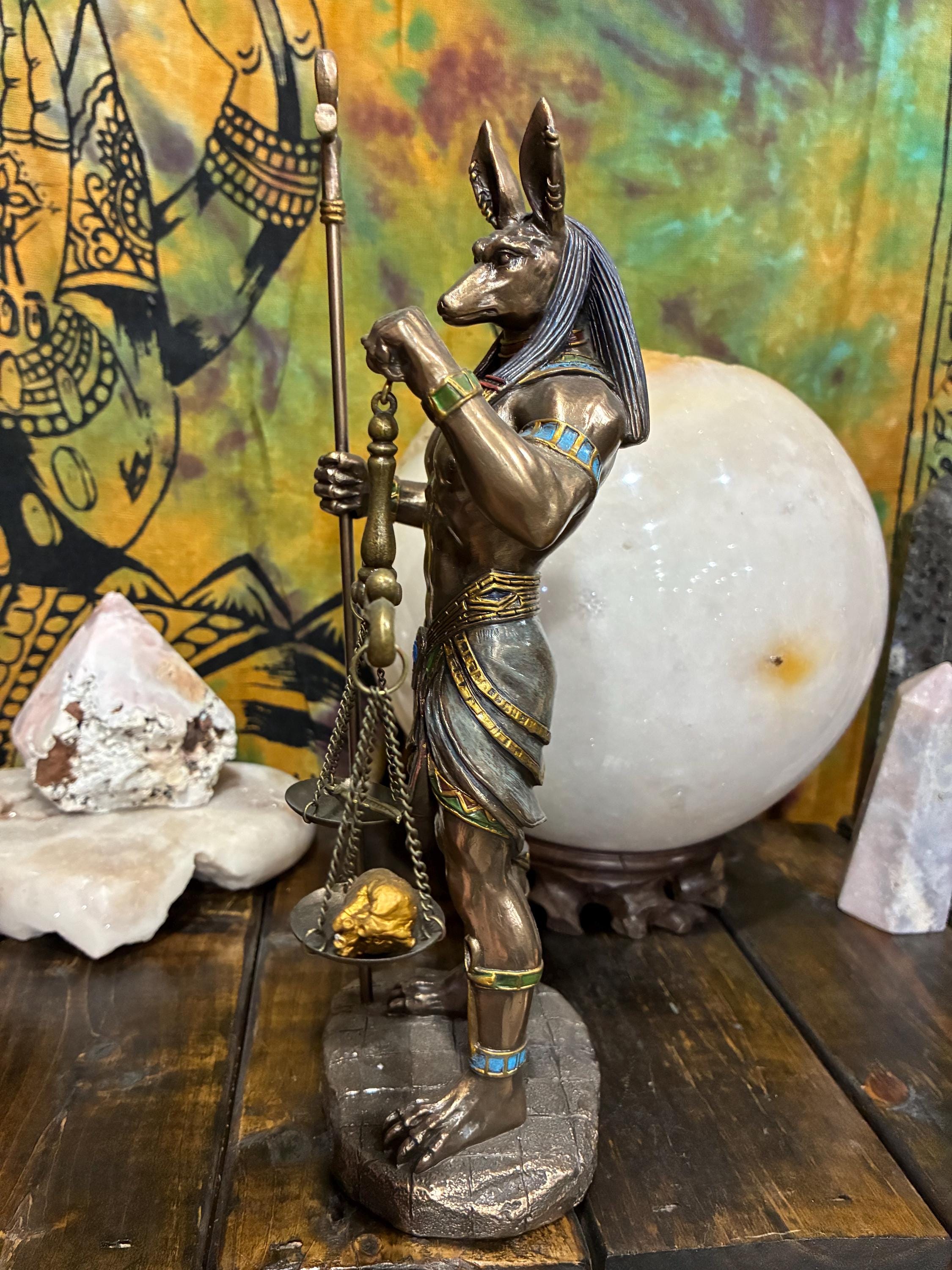 Anubis Statue – Bronze Finish Gothic Altar Decor, Egyptian Mythology Jackal God