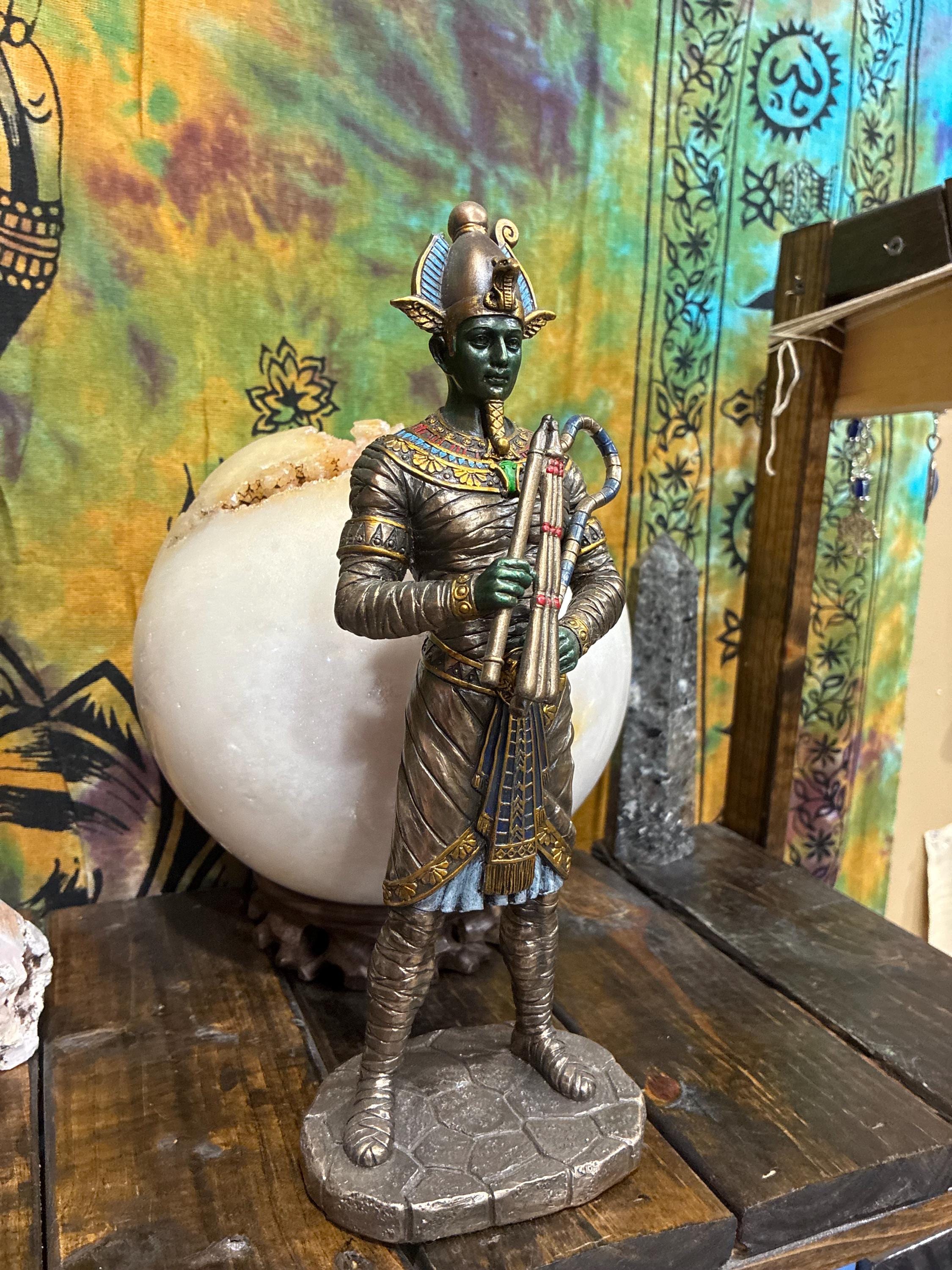 Osiris Statue - Bronze Cast Resin, Egyptian Altar Decor