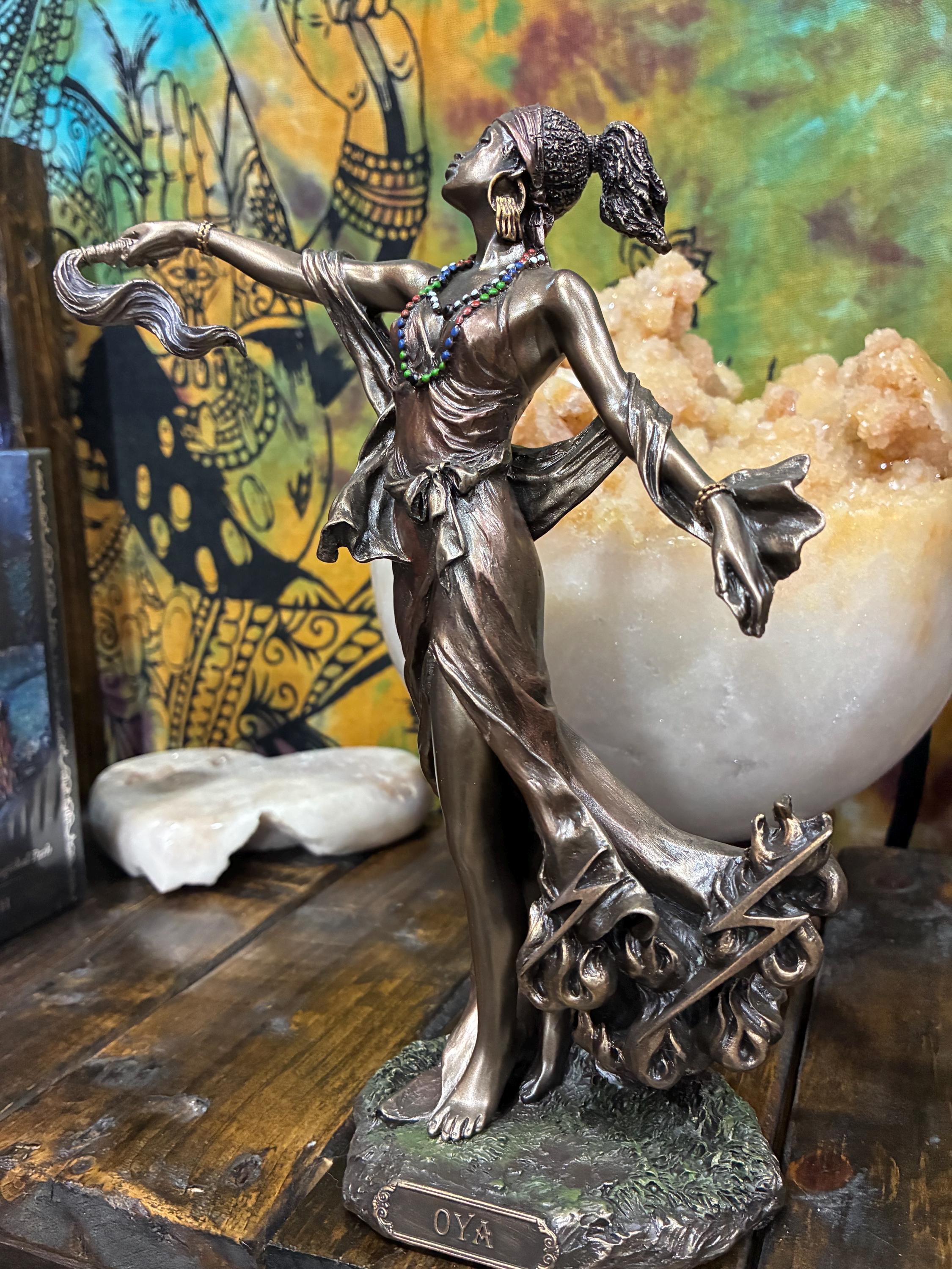 Oya Statue | Bronze Finish Orisha of Storms, Winds & Transformation