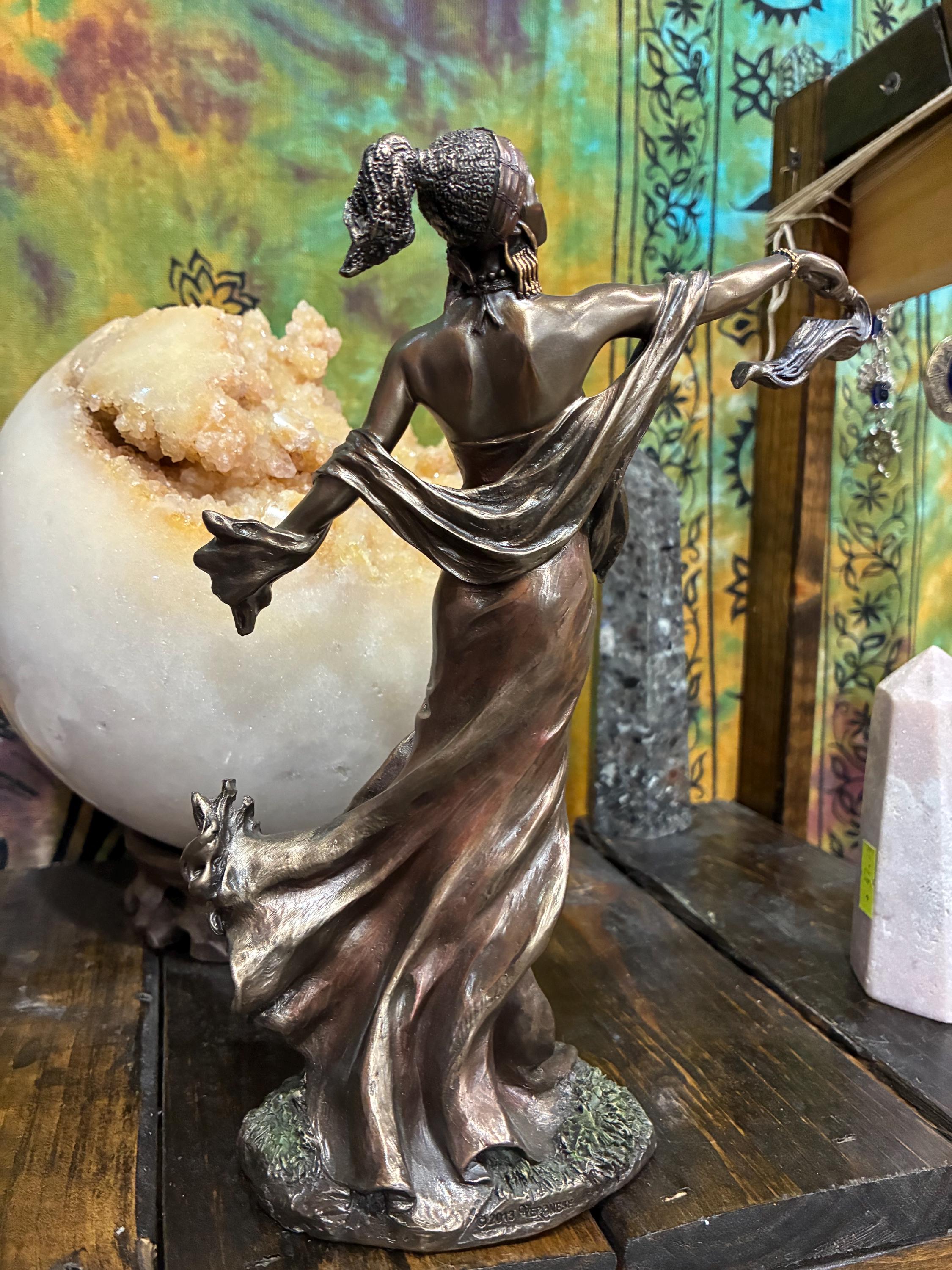 Oya Statue | Bronze Finish Orisha of Storms, Winds & Transformation