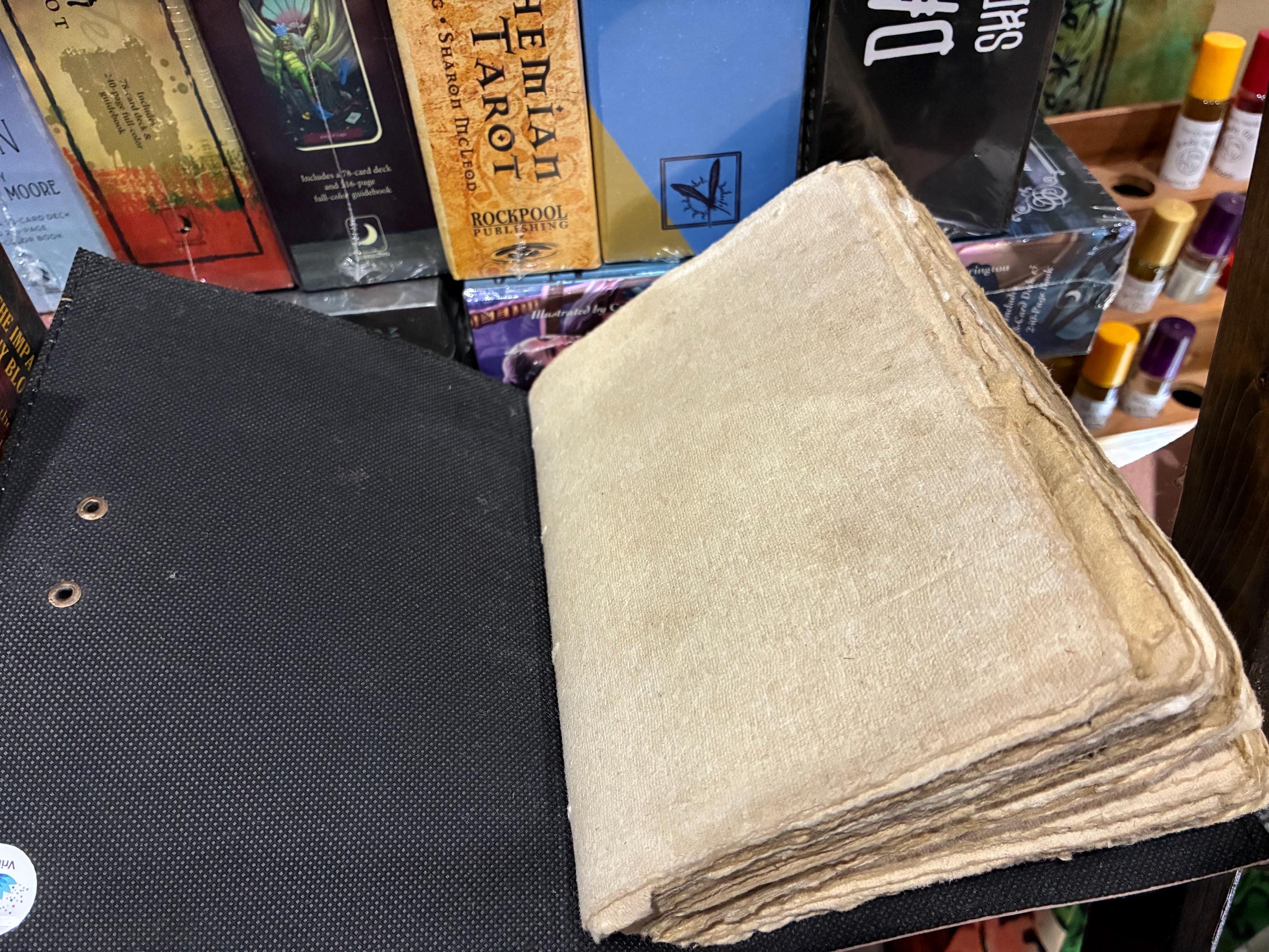 Evil eye black journal handmade pressed paper