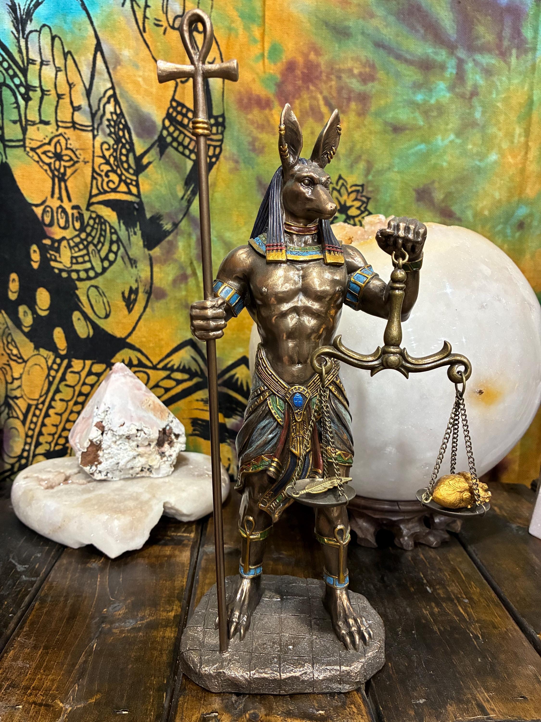 Anubis Statue – Bronze Finish Gothic Altar Decor, Egyptian Mythology Jackal God