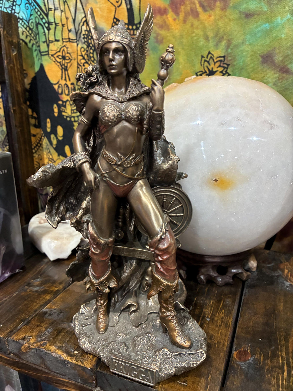 Frigga Statue | 10" Norse Goddess, Bronze Finish Altar Decor
