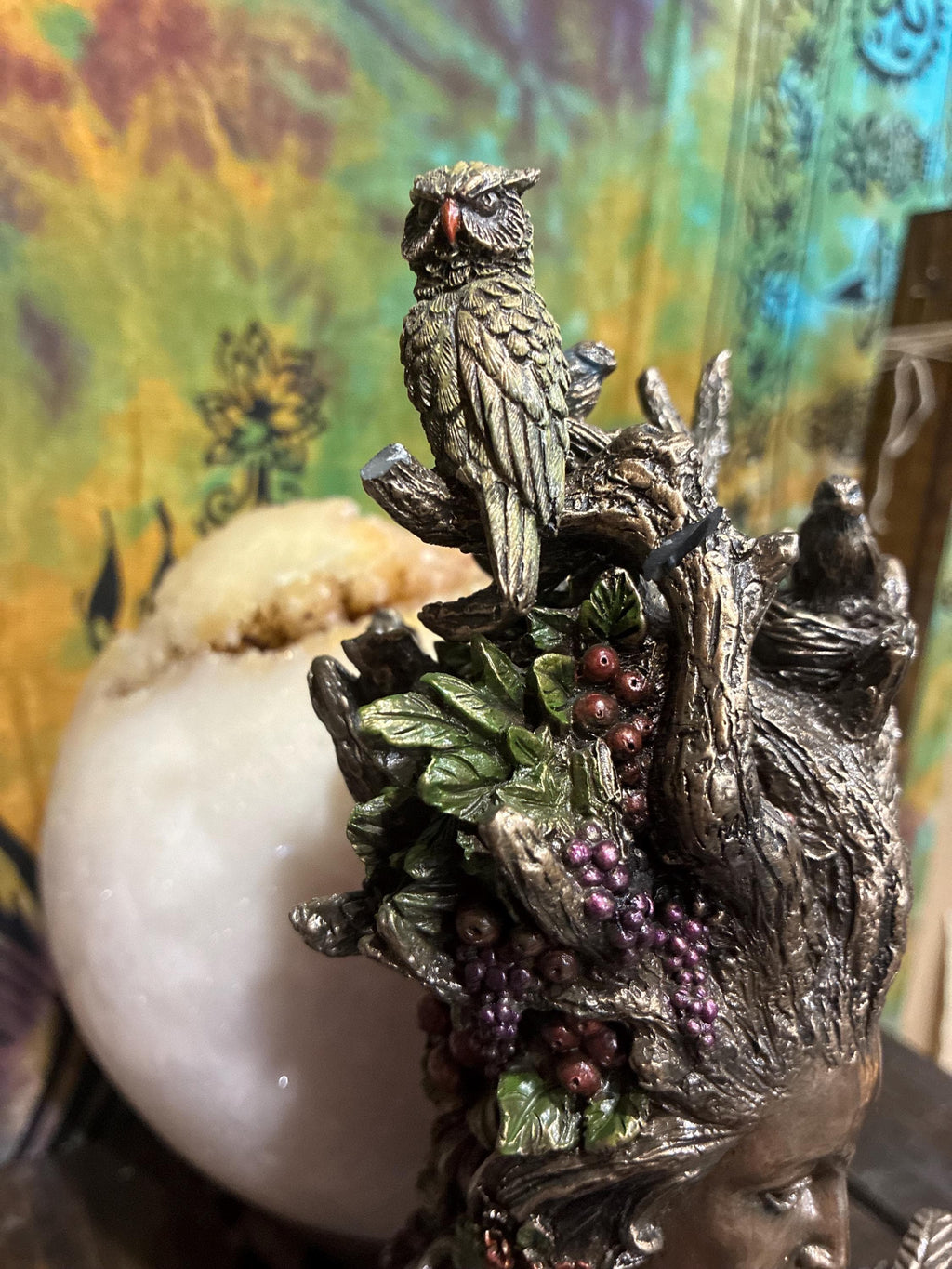 Gaia Statue | 10" Mother Earth Goddess, Bronze Cast Resin Altar Decor