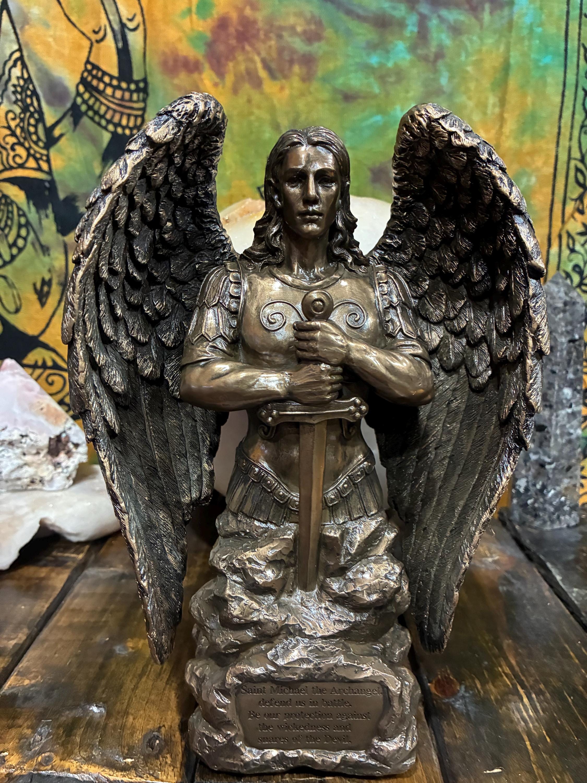 St Michael Archangel Statue | Bronze Finish, Protection Prayer