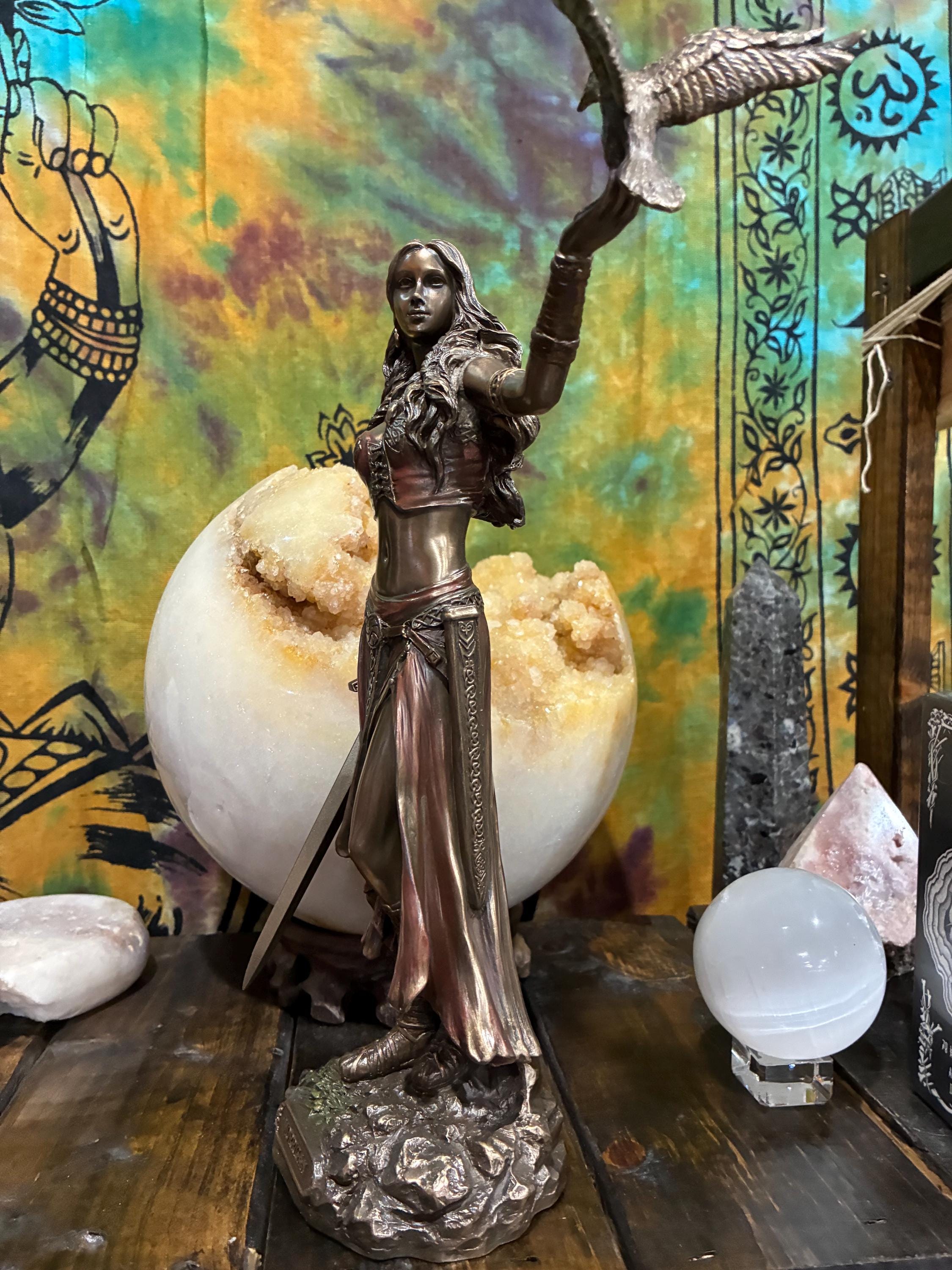 Morrigan Statue – Veronese Collection Bronze Finish, Celtic Goddess Altar Figurine