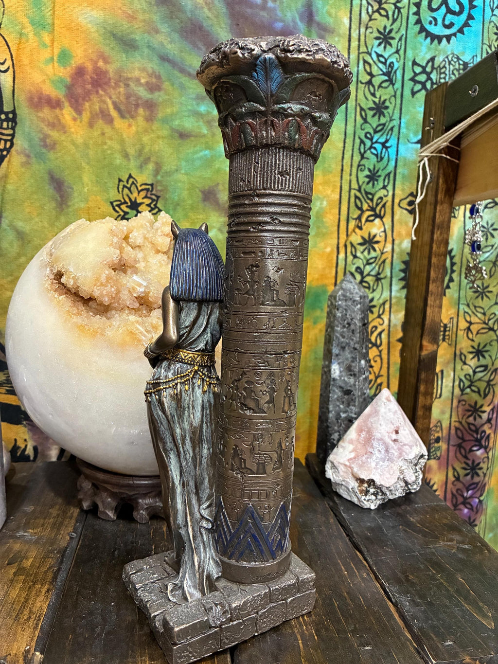 Bastet Statue Candle Holder – Egyptian Goddess Altar Decor