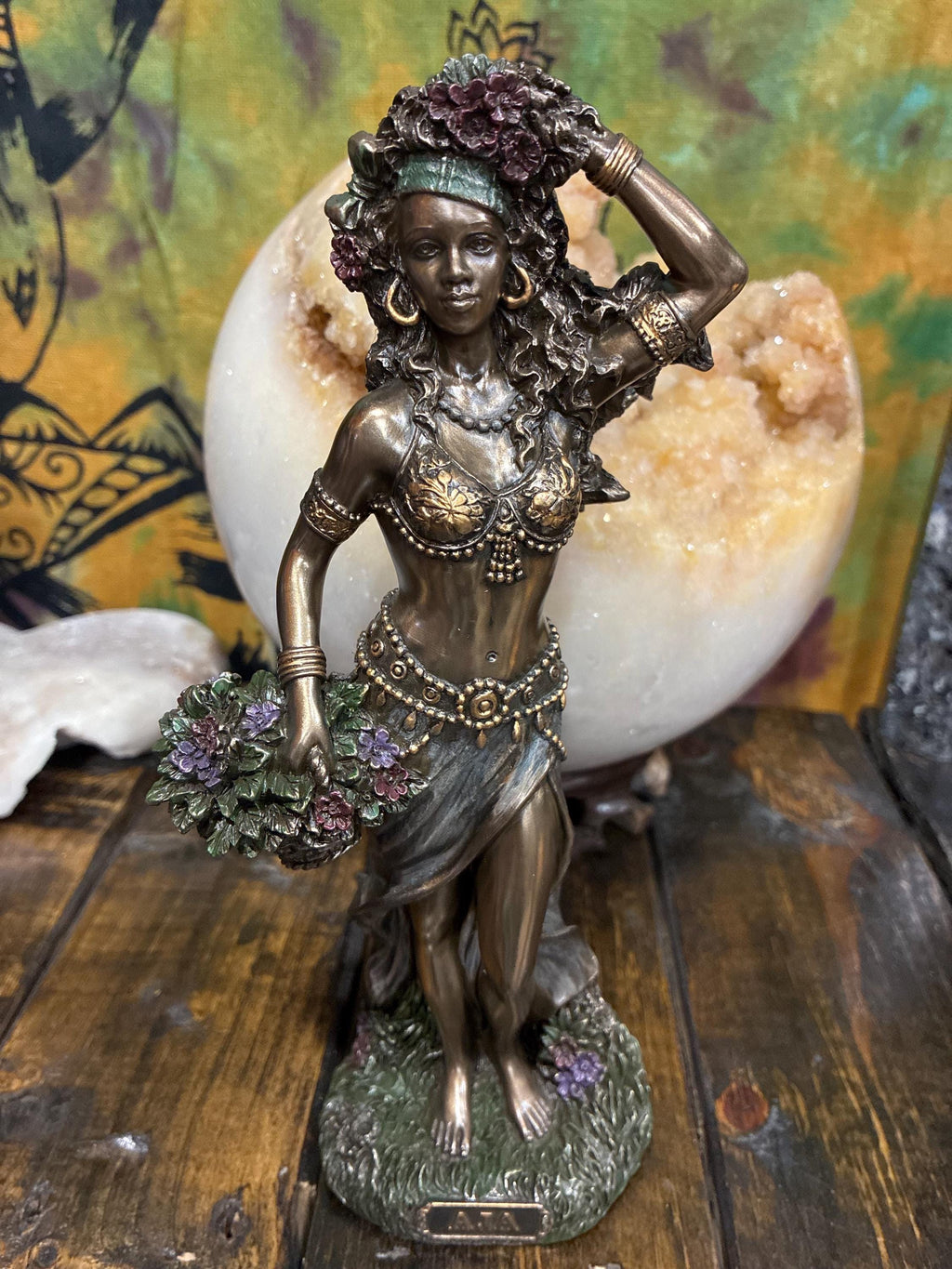 Aja Statue | Bronze Finish Orisha Altar Decor, Herbal Healing