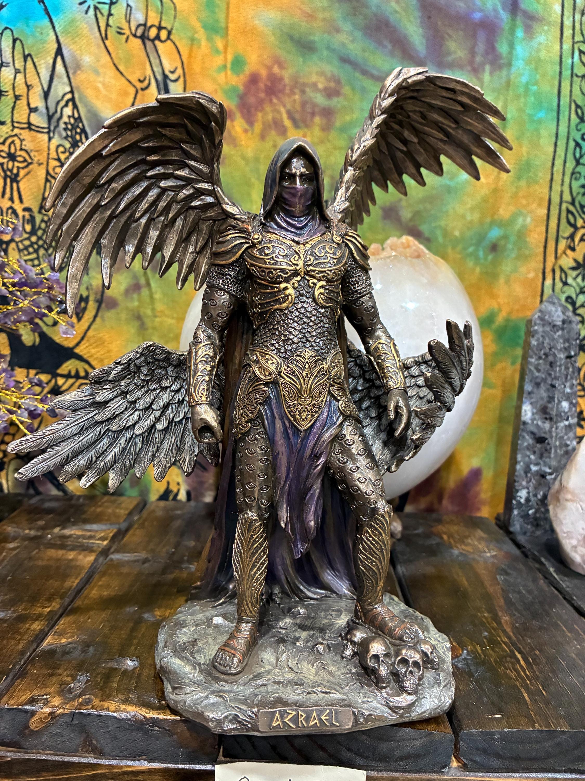 Azrael (Angel of Death) Statue  10 3/4” (Gothic Winged Guardian Decor)